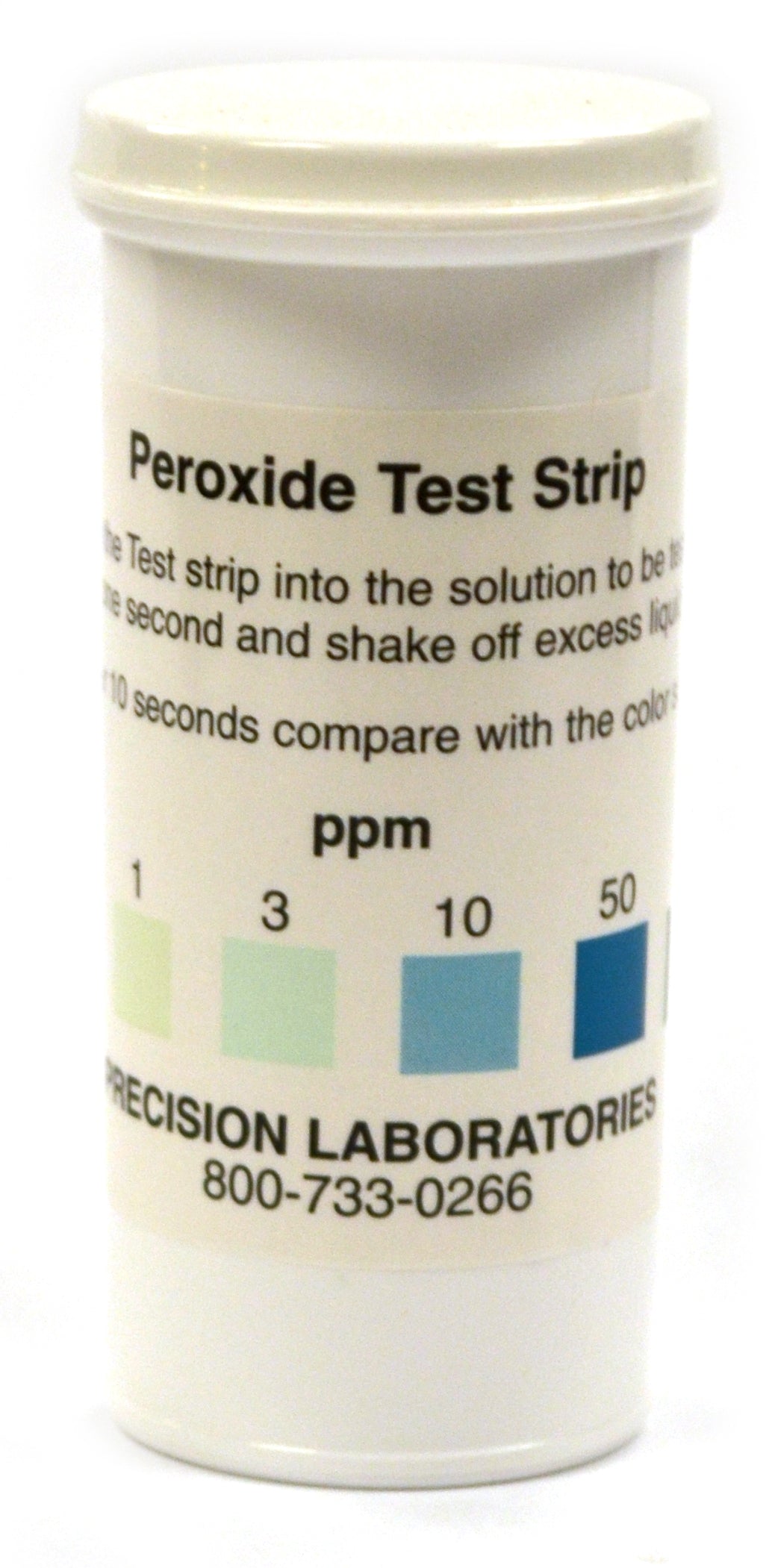 Low-Level Peroxide Test Strips, 0-100ppm, 50-Vial