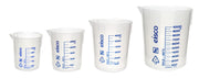 4-Piece Screen-Printed Polypropylene Beaker Set, 100/250/600/1000mL