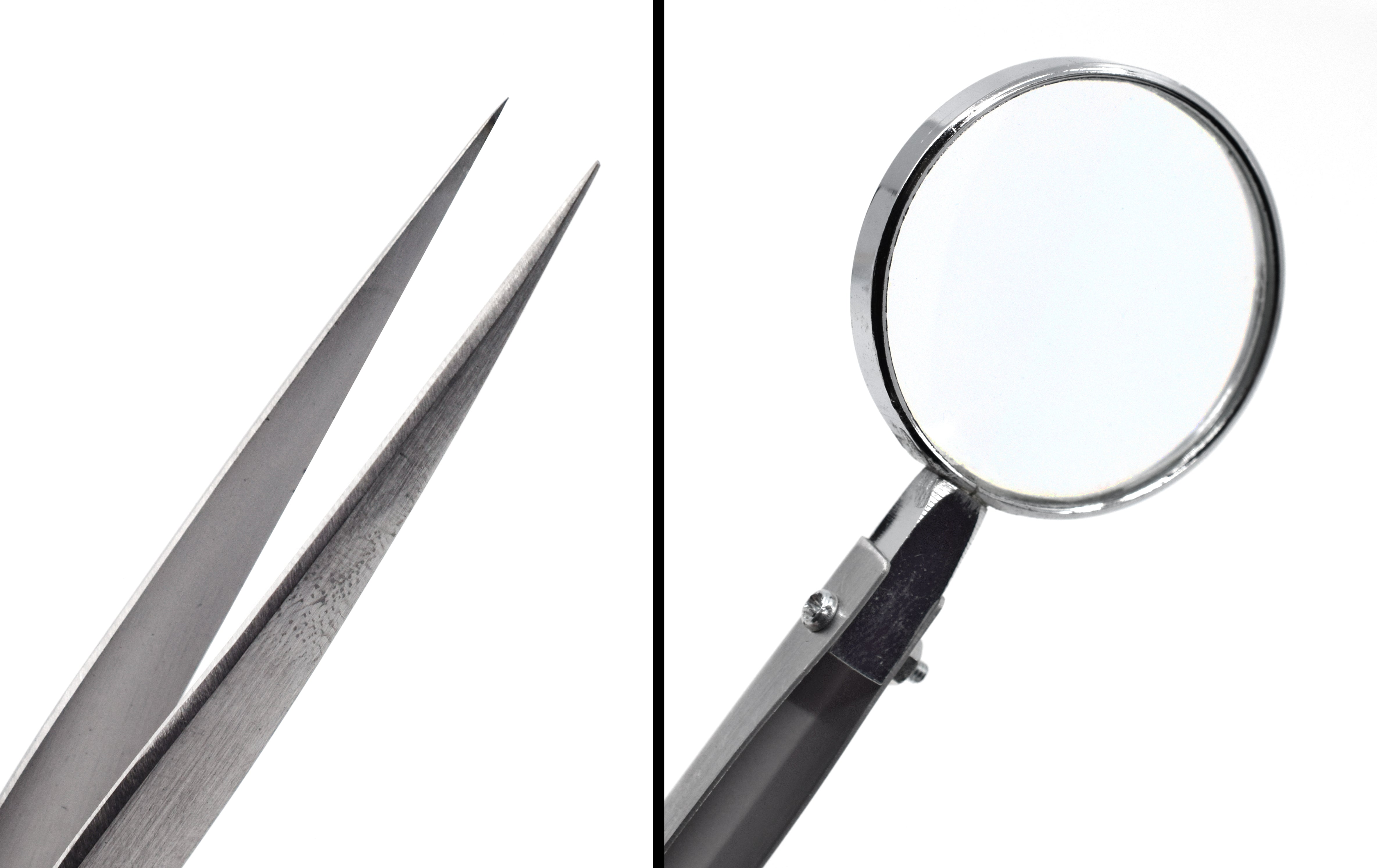 5" Forceps with Built-in Magnifying Glass