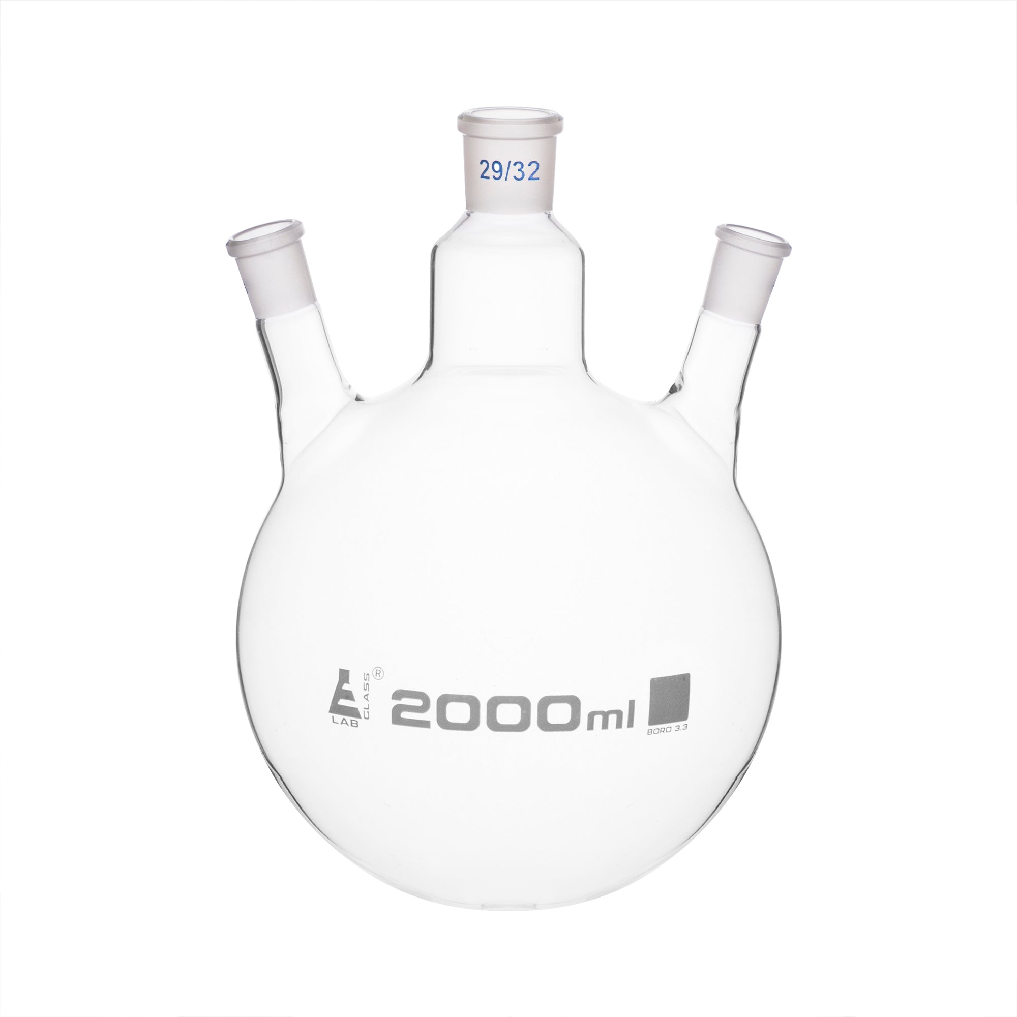 Round Bottom Three-Angled-Neck Borosilicate Glass Distillation Flask