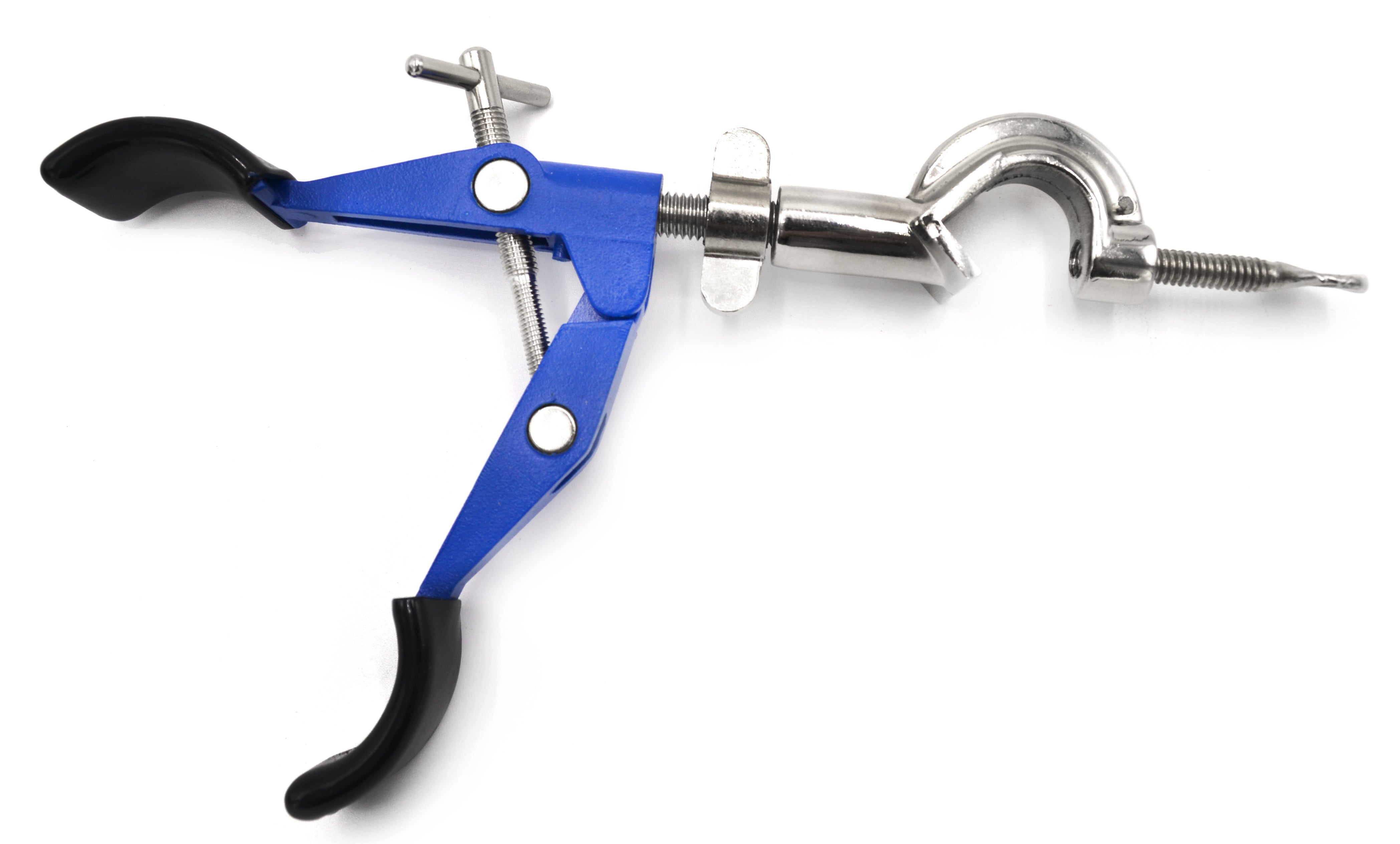 2-Prong Vinyl-Coated Burette/Flask/Beaker Clamp with Swivel Boss Head, 4.25" Max