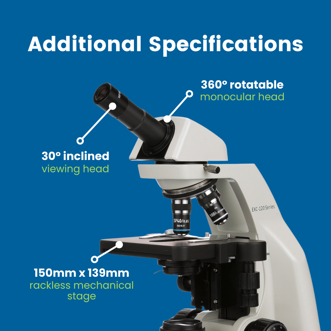 Accu-Scope Monocular Compound Microscope, EXC-121, 40-1000X