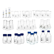 37-Piece Autoclavable Lab Glassware Starter Kit with Beakers, Reagent Bottles, Cylinders and Flasks, Borosilicate Glass