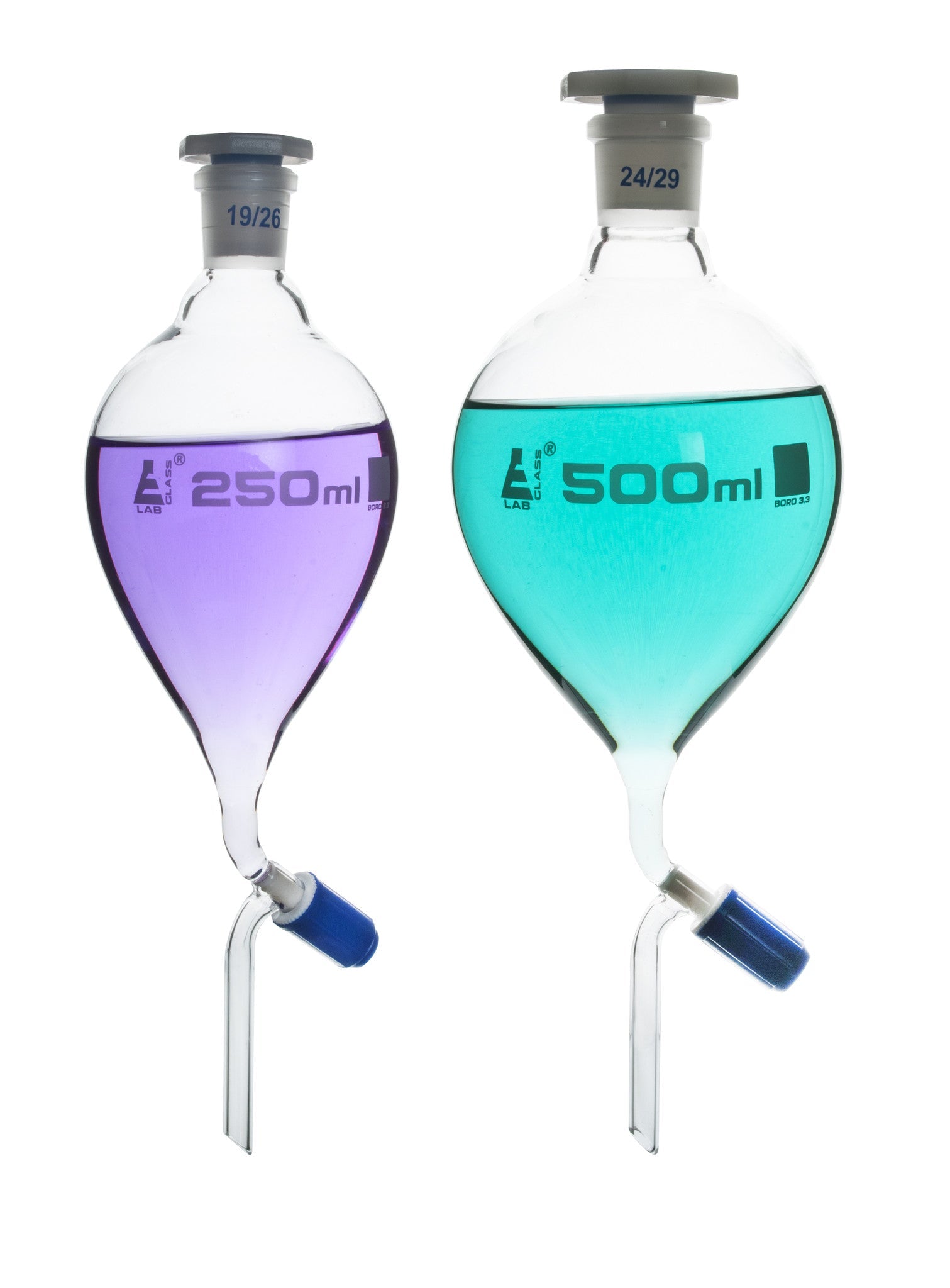 Pressure Equalizing Pear Shape Borosilicate Glass Separating Funnel with Rotaflow Stopcock