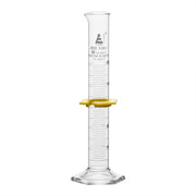 Class B Graduated Cylinder with Spout and Hexagonal Base, 50mL, White Graduations, Borosilicate Glass