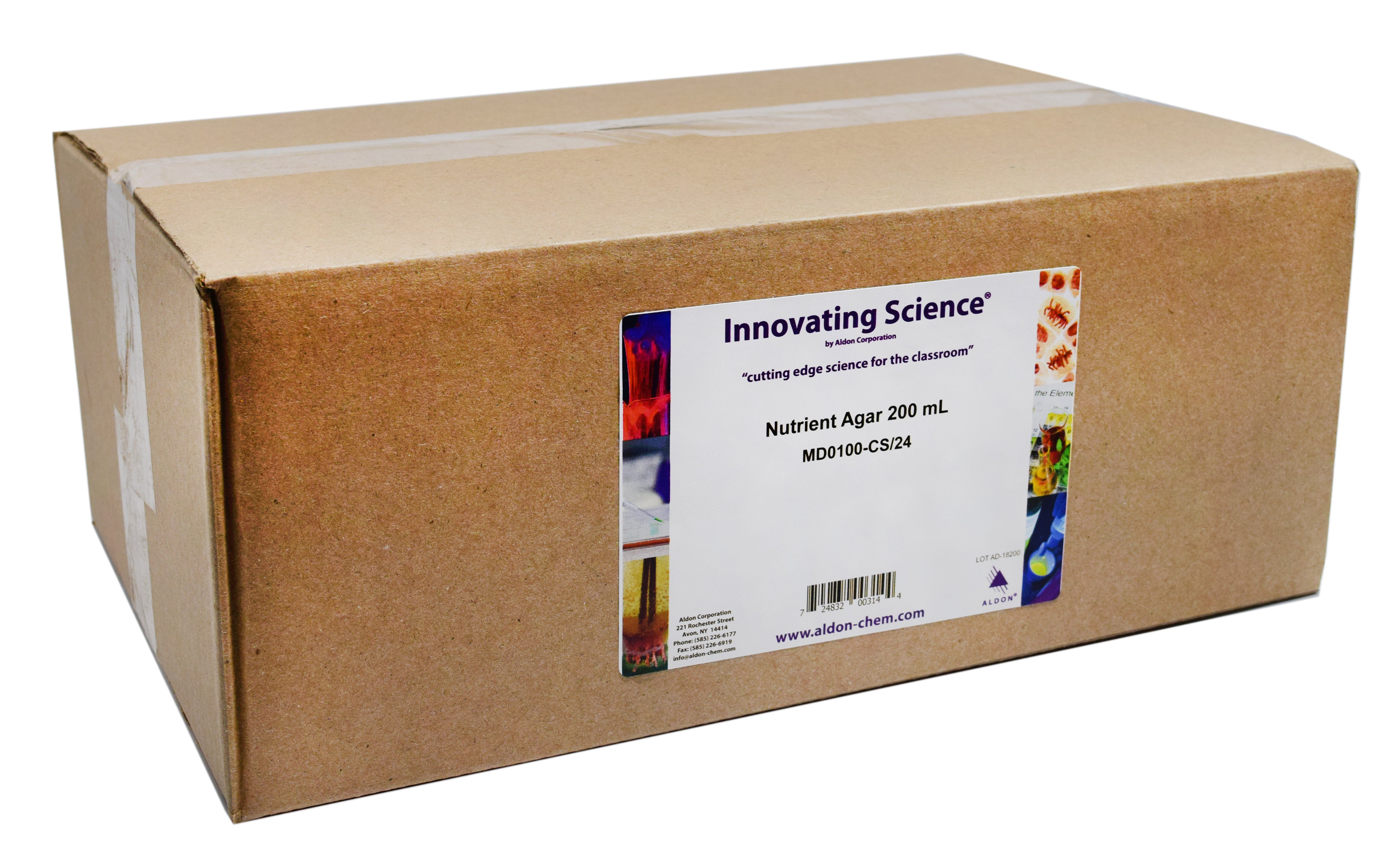 Prepared Nutrient Agar, 200mL Bottle, 24-Pack