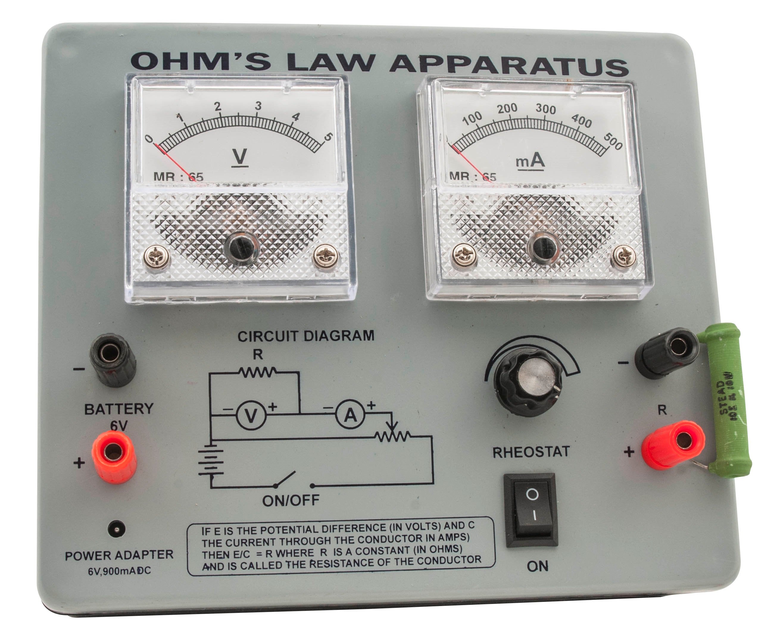 Ohm's Law Apparatus with AC/DC Adapter