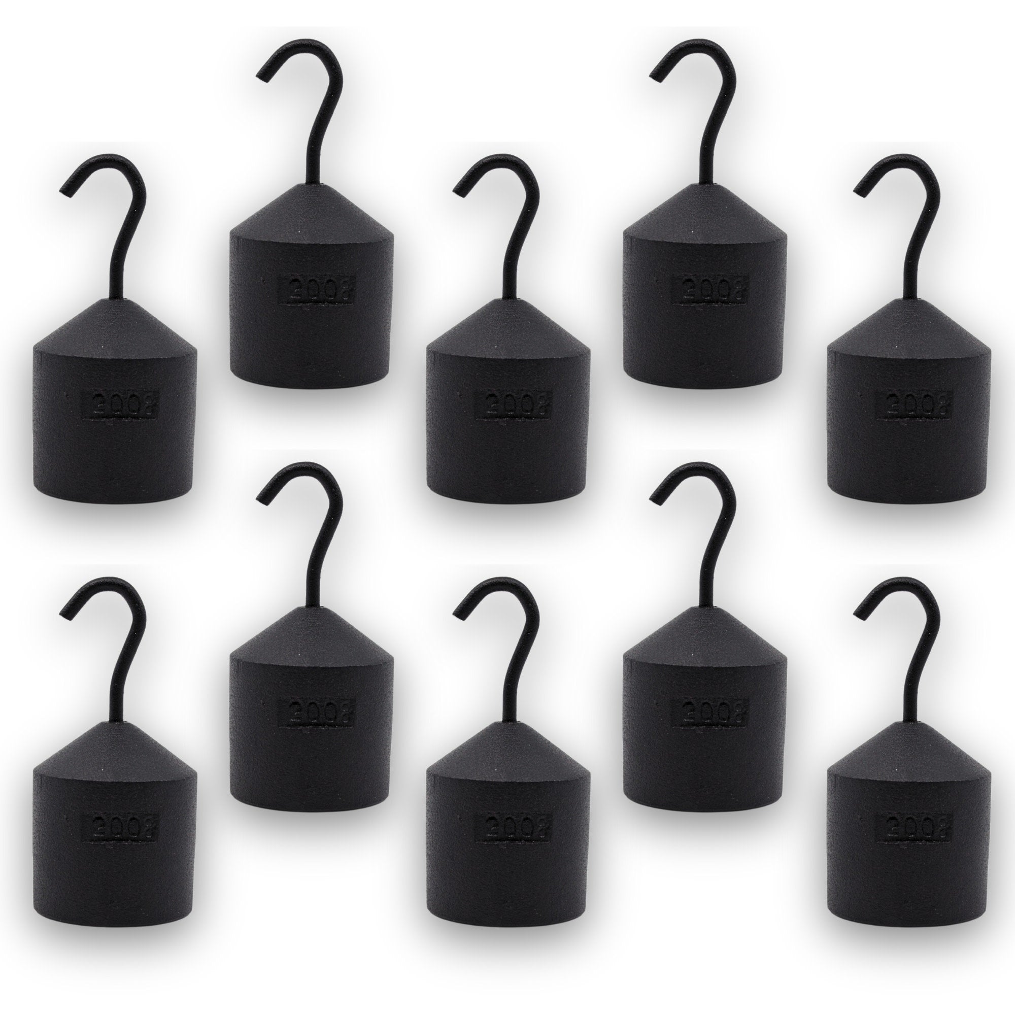 Iron Cylindrical Hooked Weight, 10-Pack