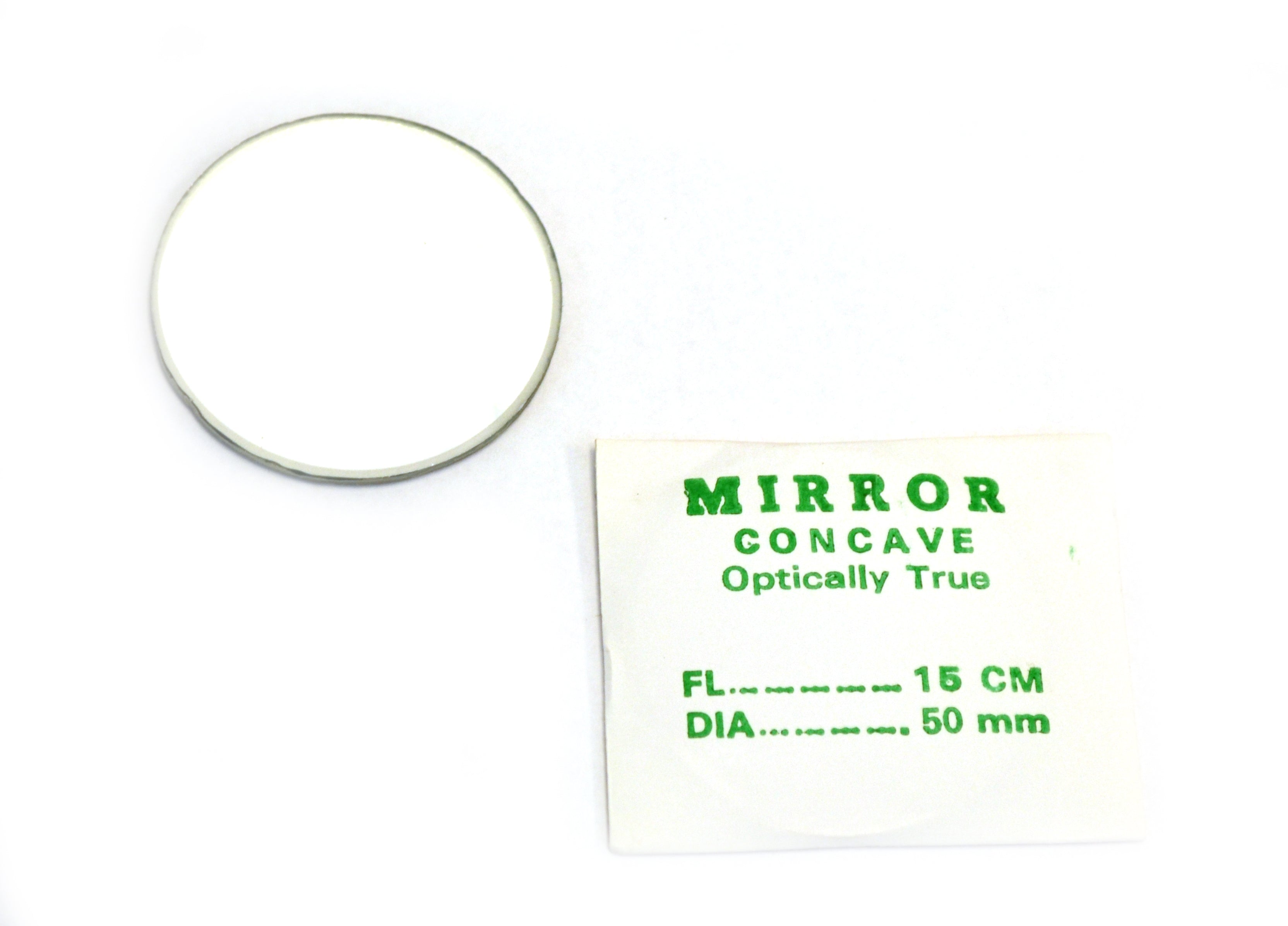 Concave Glass Mirror, 50mm Diameter, 150mm Focal Length