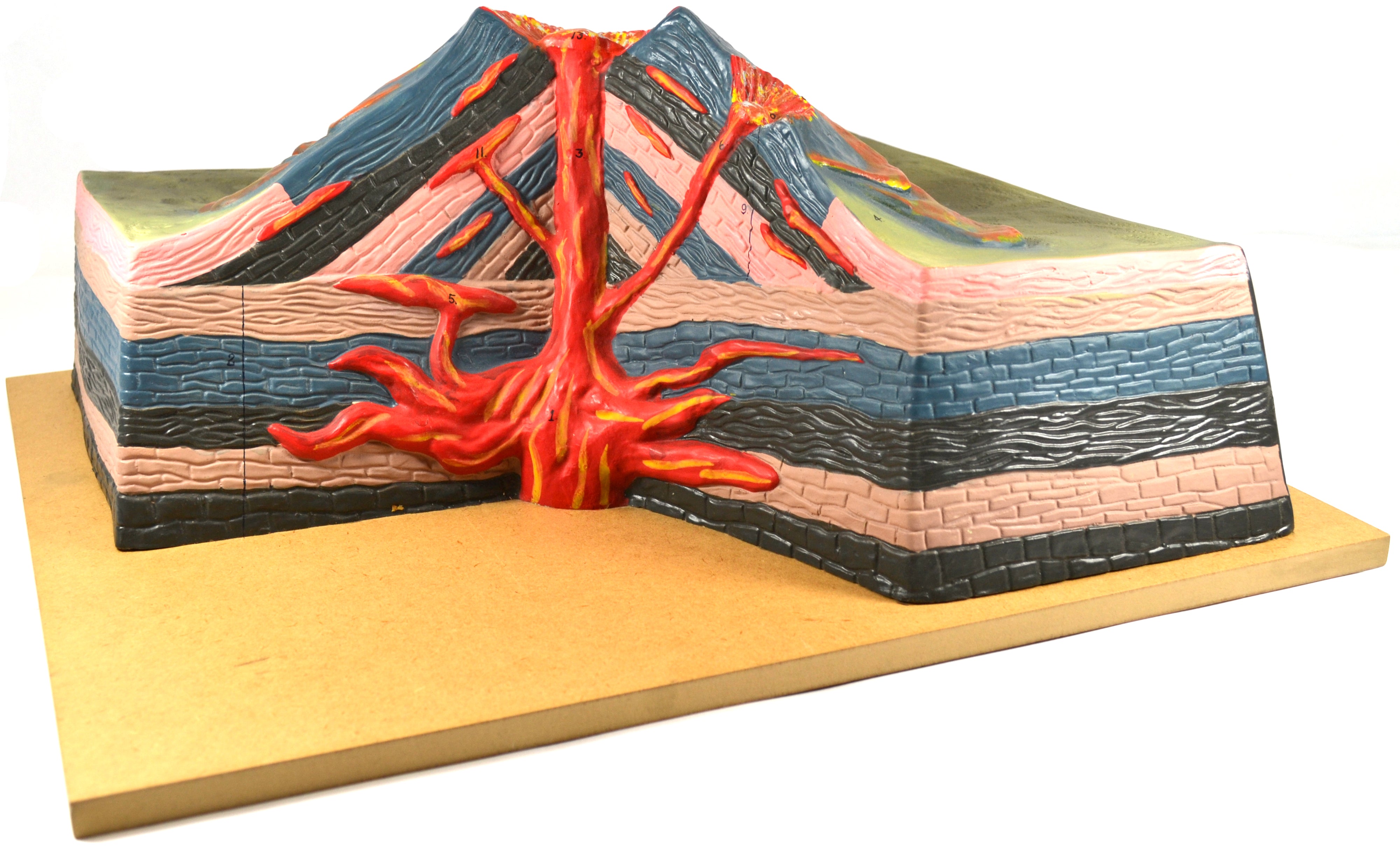 Active Volcano Tabletop Model with Cutaway View, 17"