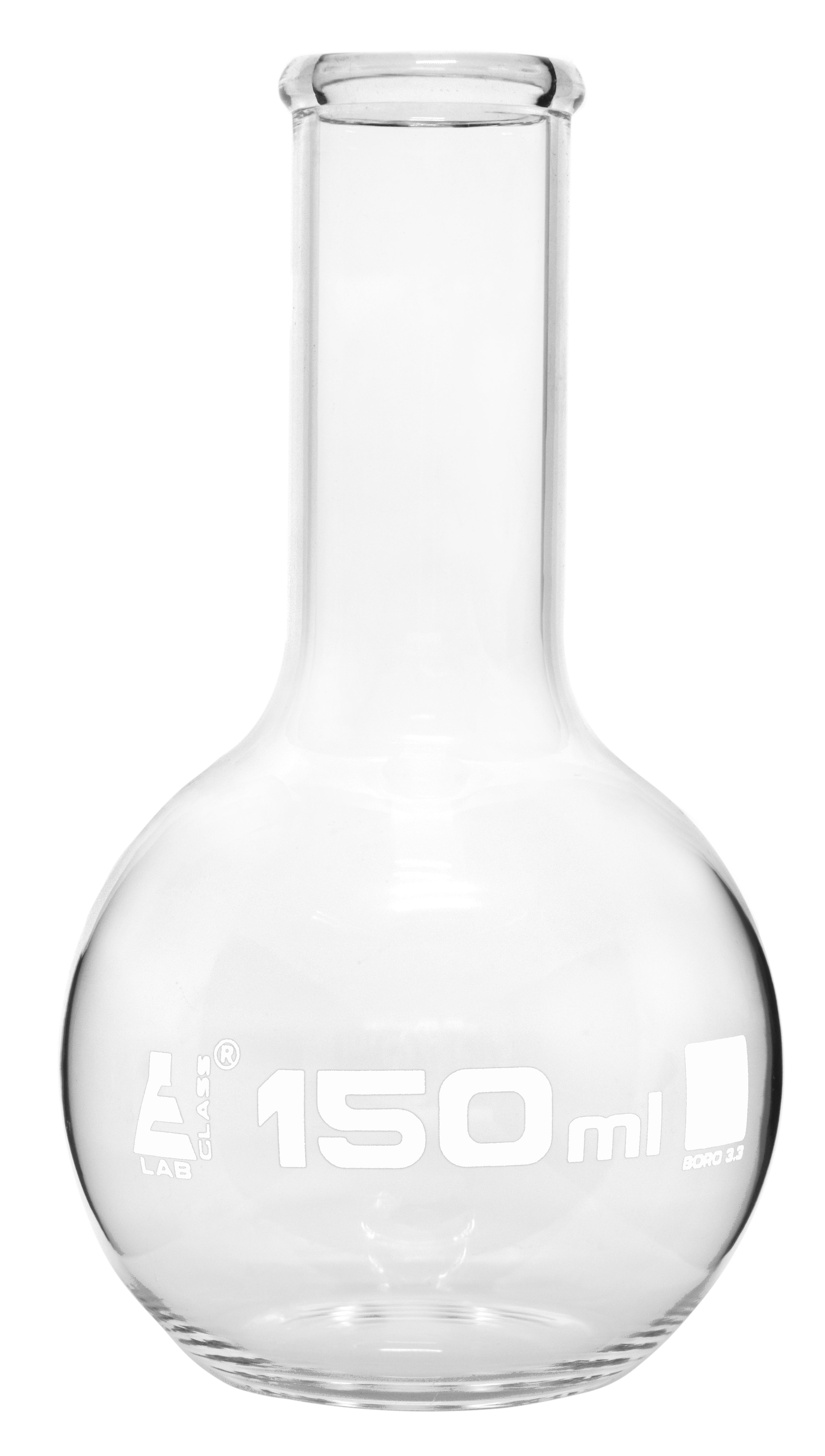 Narrow Neck Flat Bottom Borosilicate Glass Boiling Flask