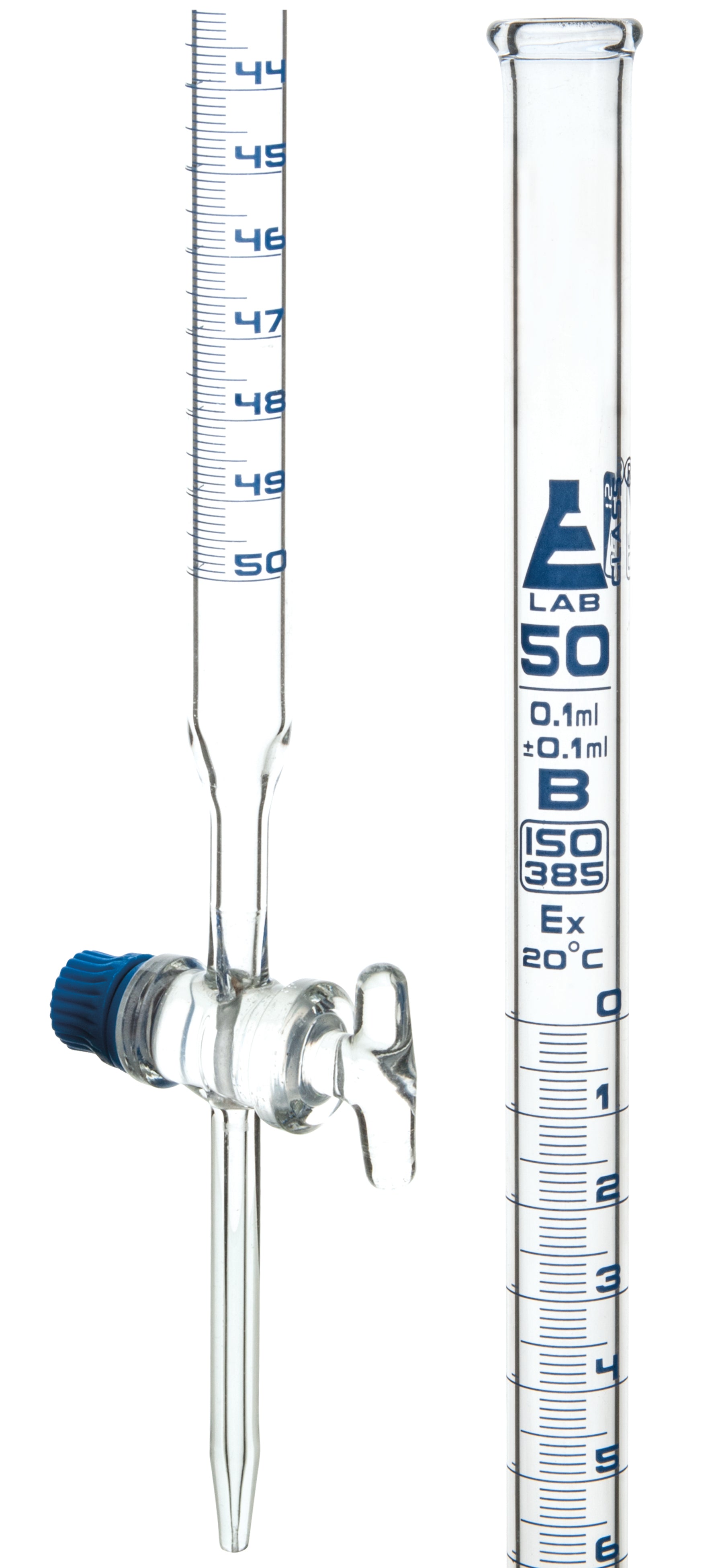 Class B Borosilicate Glass Burette with Glass Key Stopcock