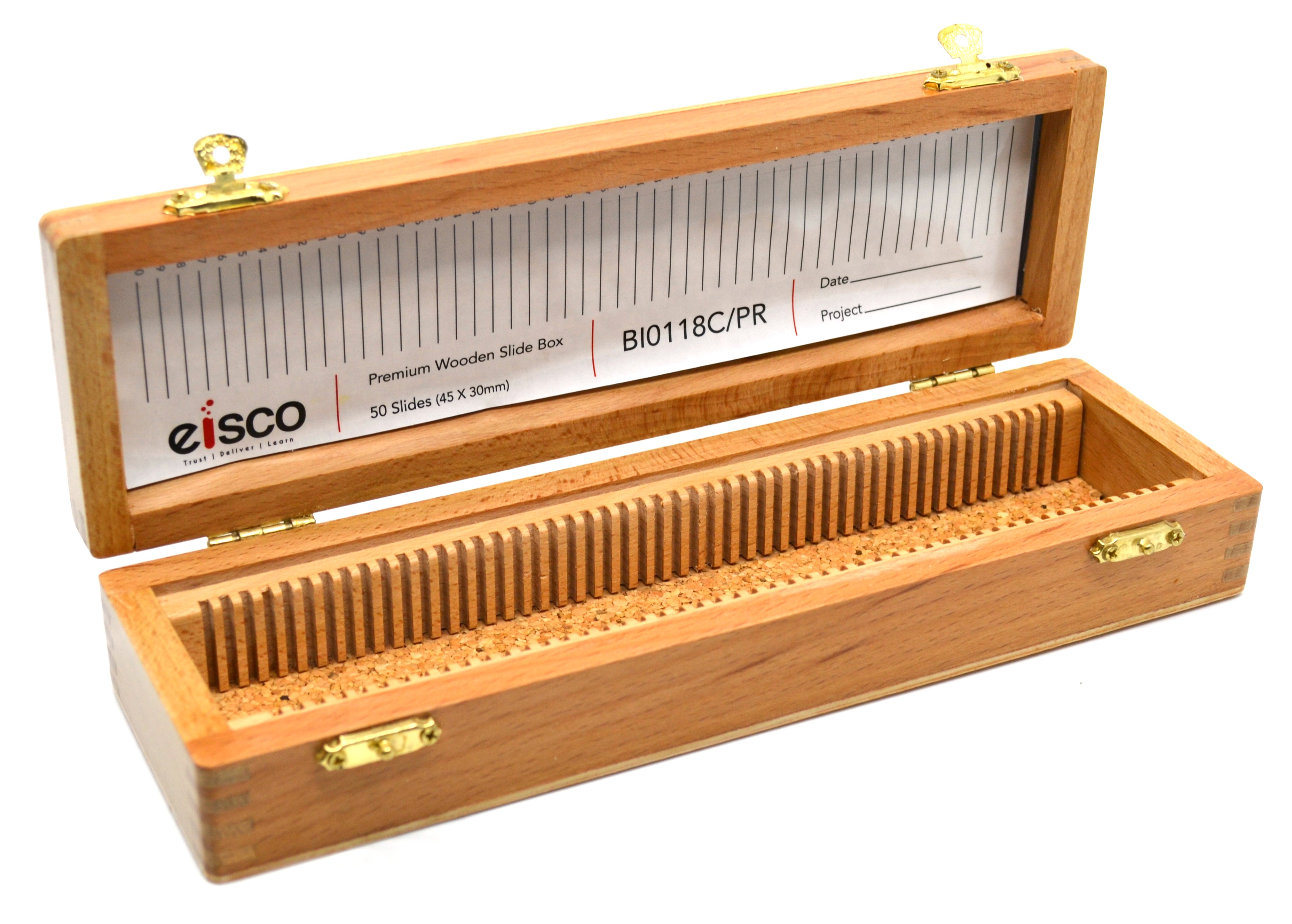 Wooden Slide Box for 12 Geological Slides, 45 x 30mm
