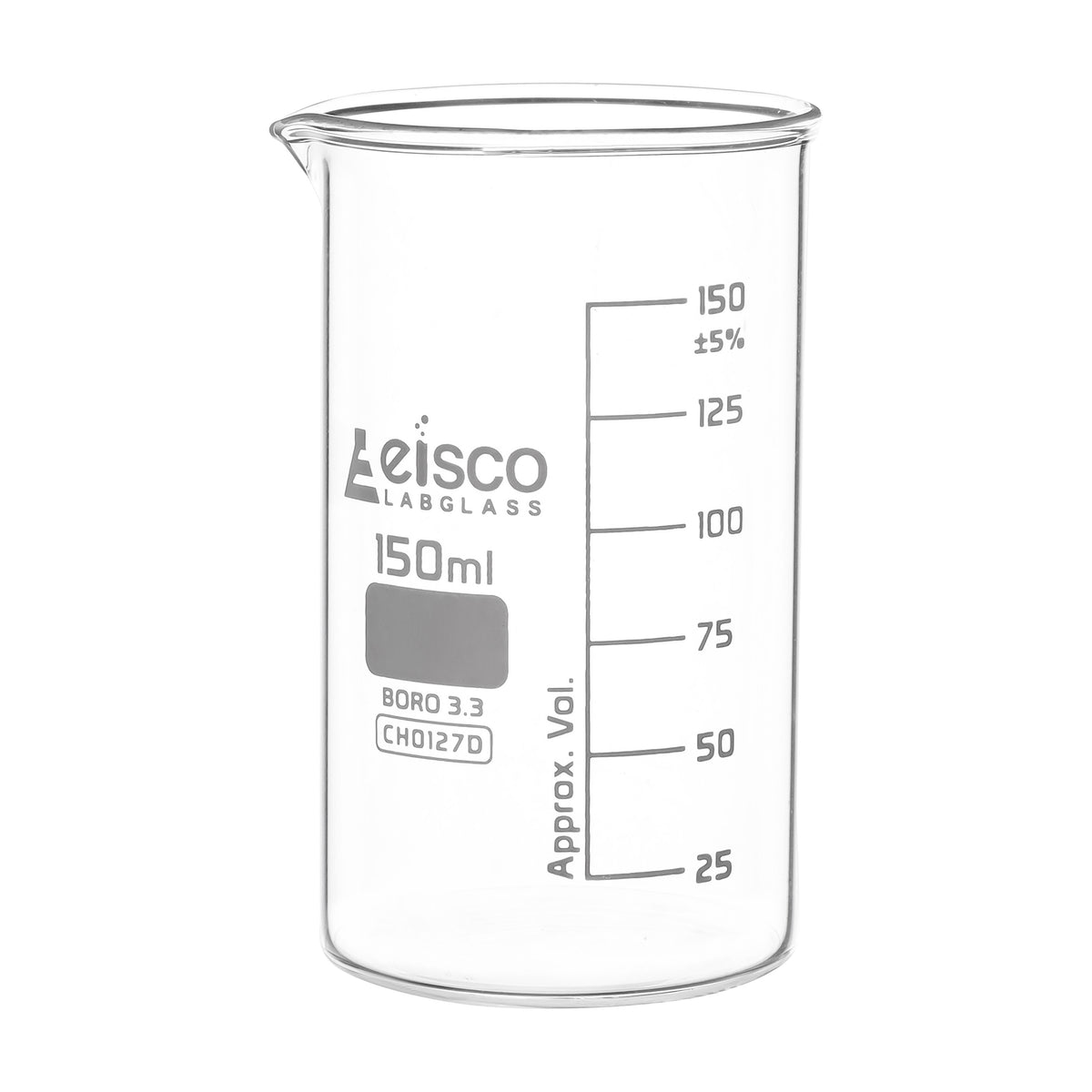 Beaker, 150ml - Tall Form - Graduated - Borosilicate Glass