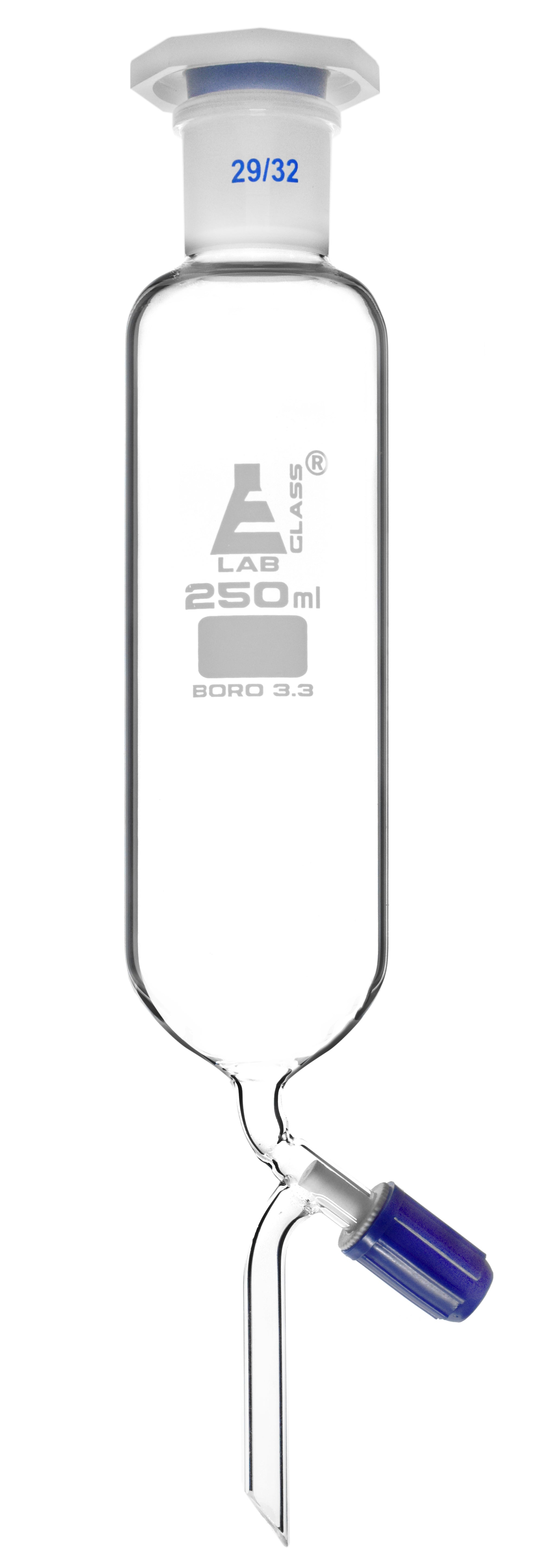 Cylindrical Borosilicate Glass Dropping Funnel with Rotaflow Stopcock