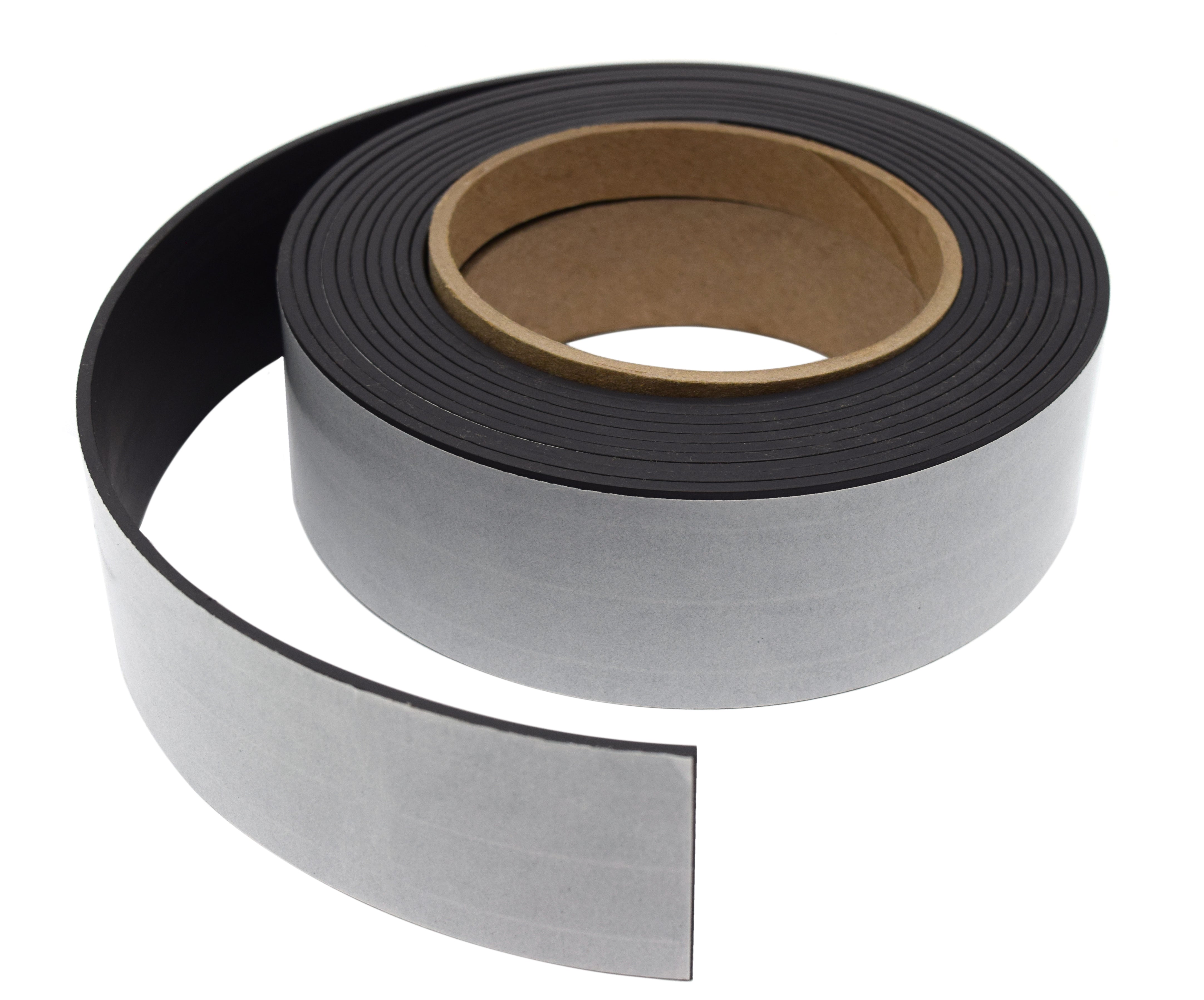 Flexible Adhesive Rubber Magnetic Tape, 1.5" Wide, 12ft Roll