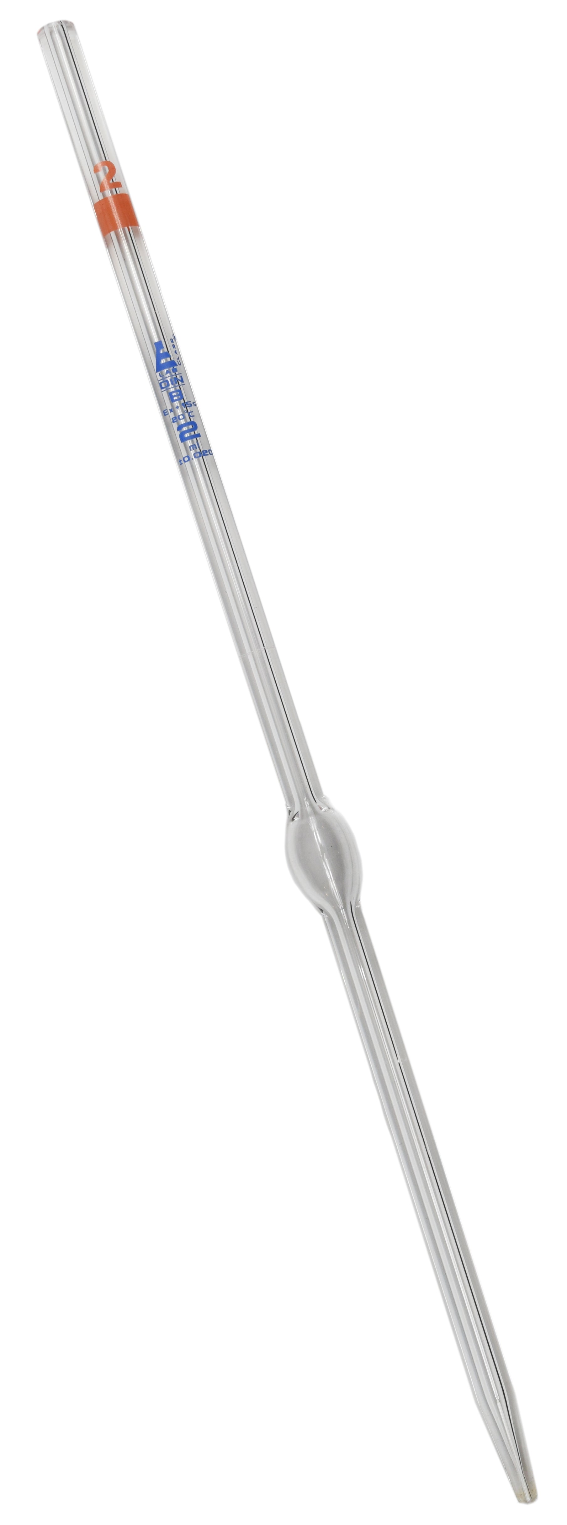 Class B Bulb Form Borosilicate Glass Pipette with Blue Graduations
