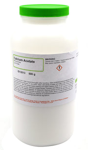 Laboratory Grade Calcium Acetate Monohydrate, 500g