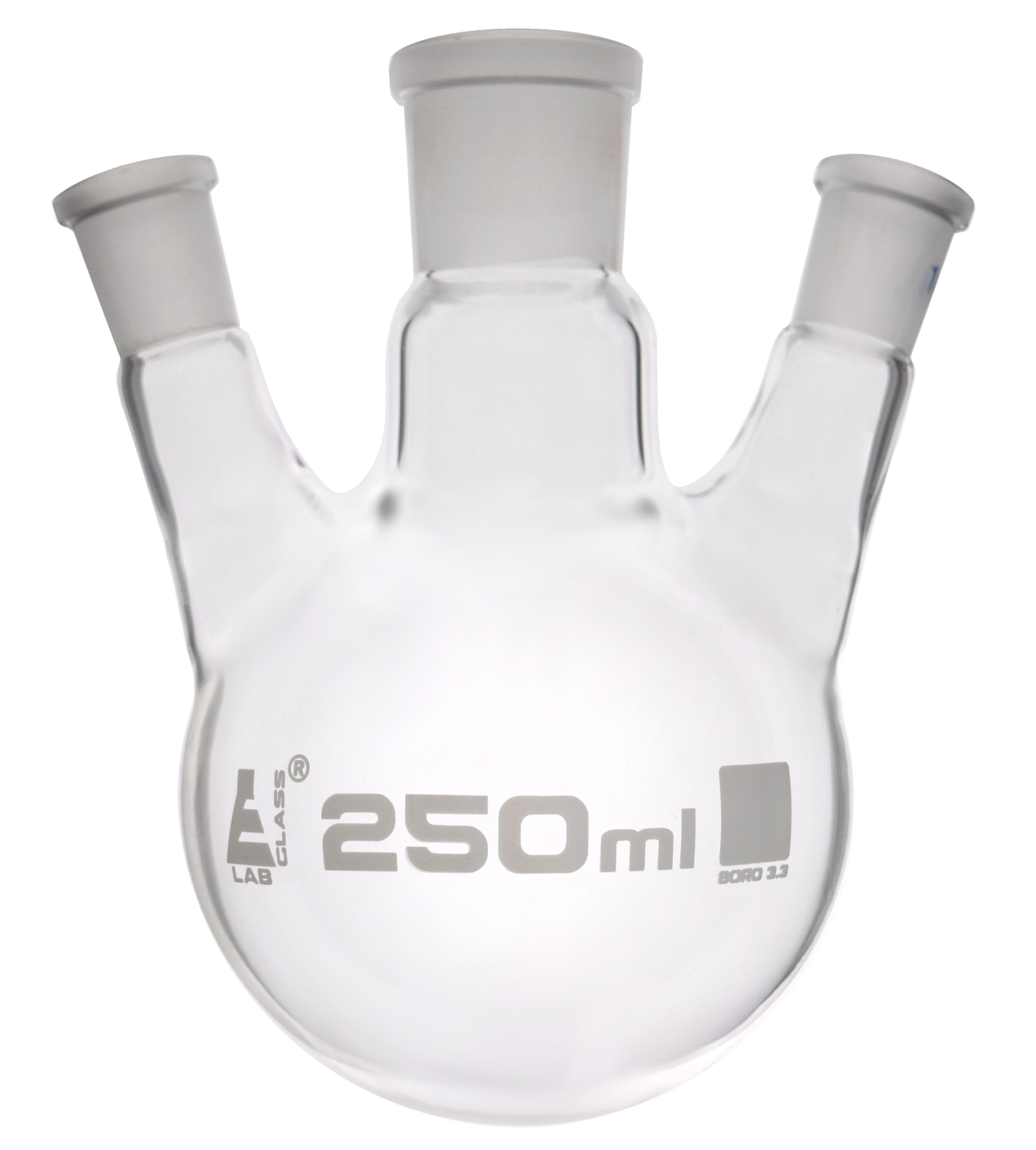 Round Bottom Three-Angled-Neck Borosilicate Glass Distillation Flask