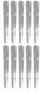 6.9" Stainless Steel Dual-End Trowel Spatula, 10-Pack