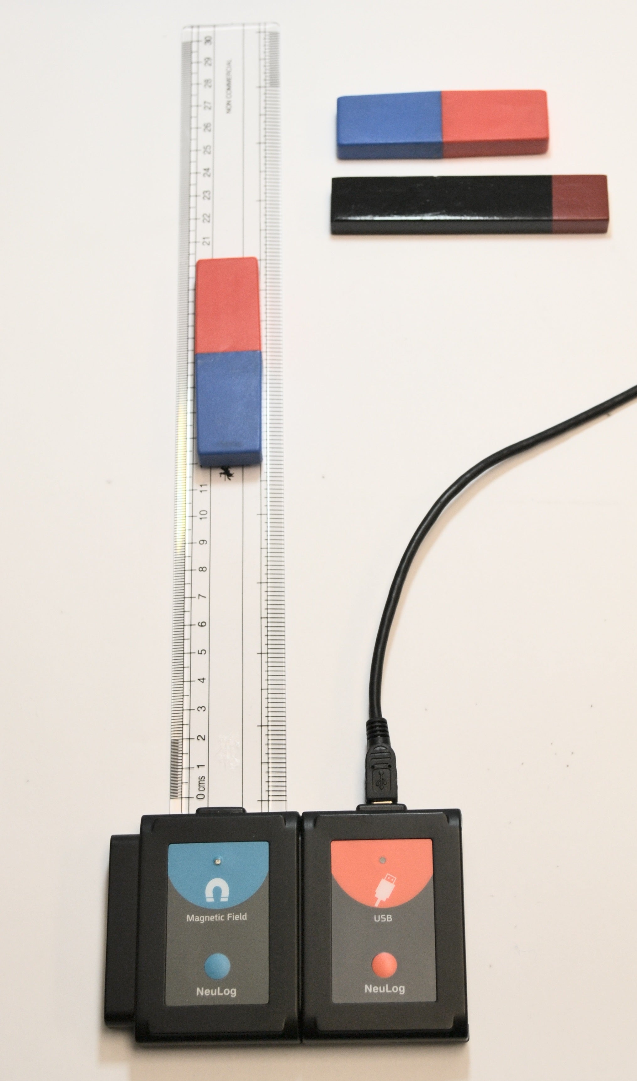 4-Piece Magnet Experiment Set with Alnico Bar Magnet and Ruler