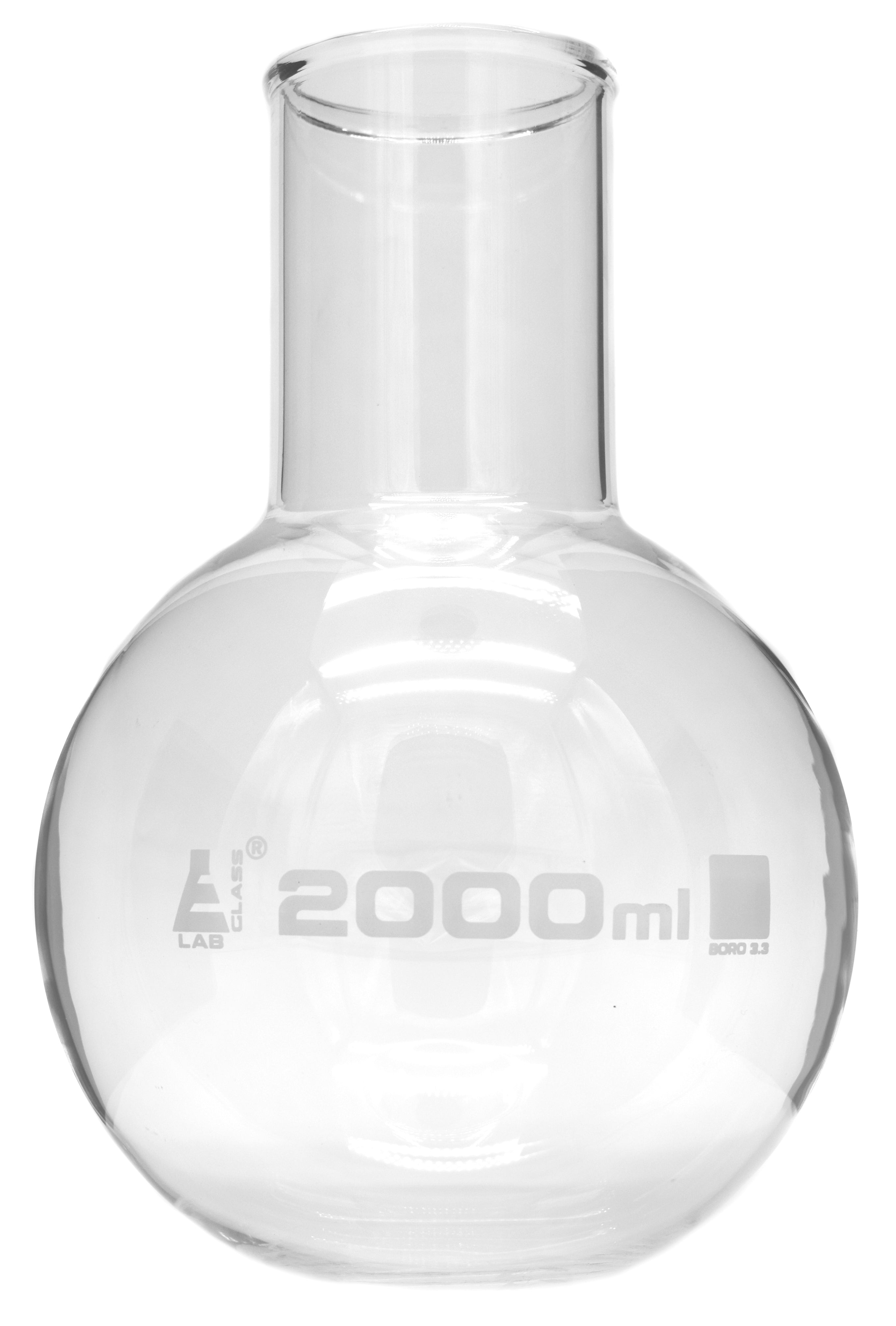 Round Bottom Wide Neck Borosilicate Glass Boiling Flask with Beaded Rim
