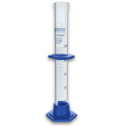 Class B Graduated Cylinder with Spout, Hexagonal Base, and Protective Collar, 25mL, Borosilicate Glass
