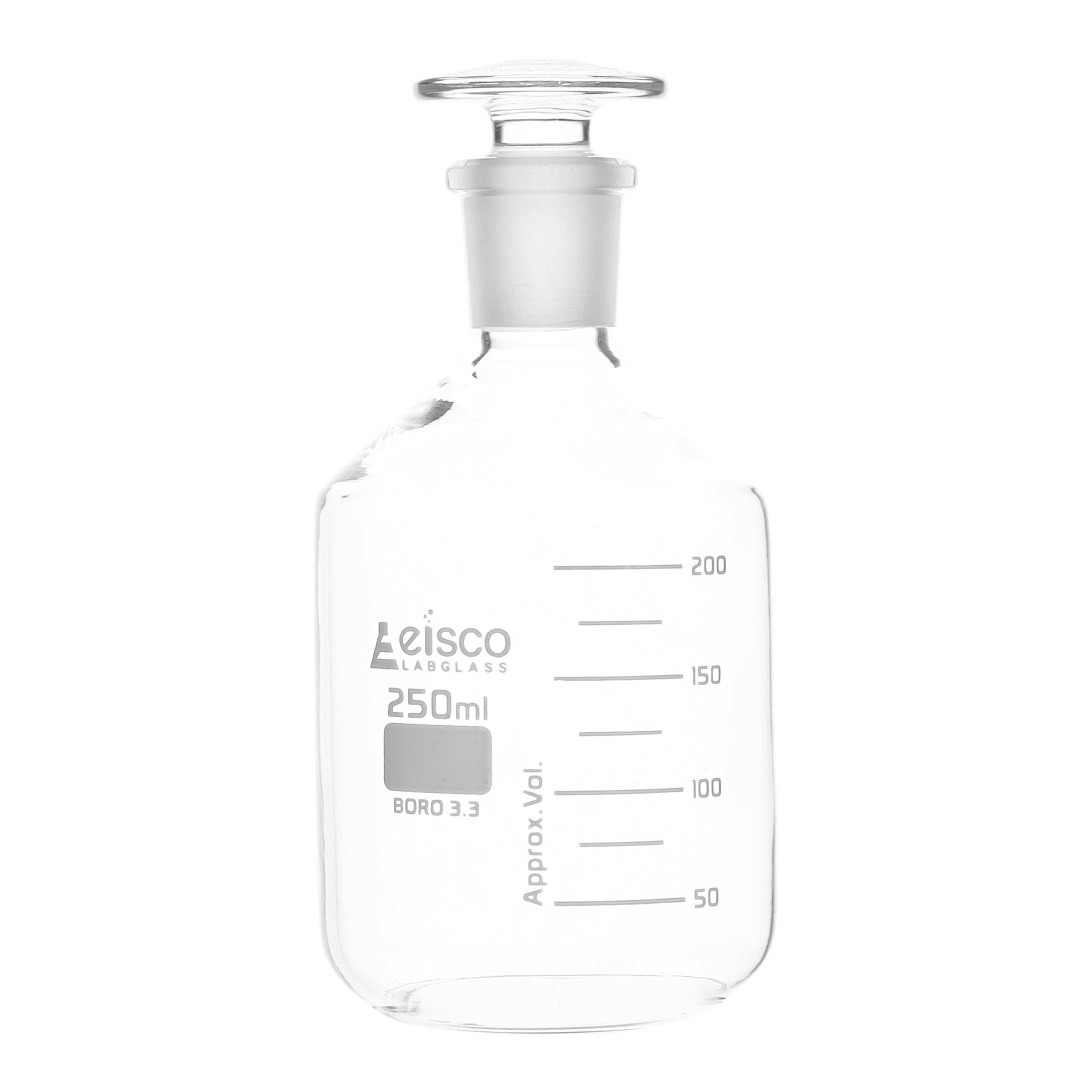 Graduated Narrow Mouth Borosilicate Glass Reagent Bottle with Glass Stopper