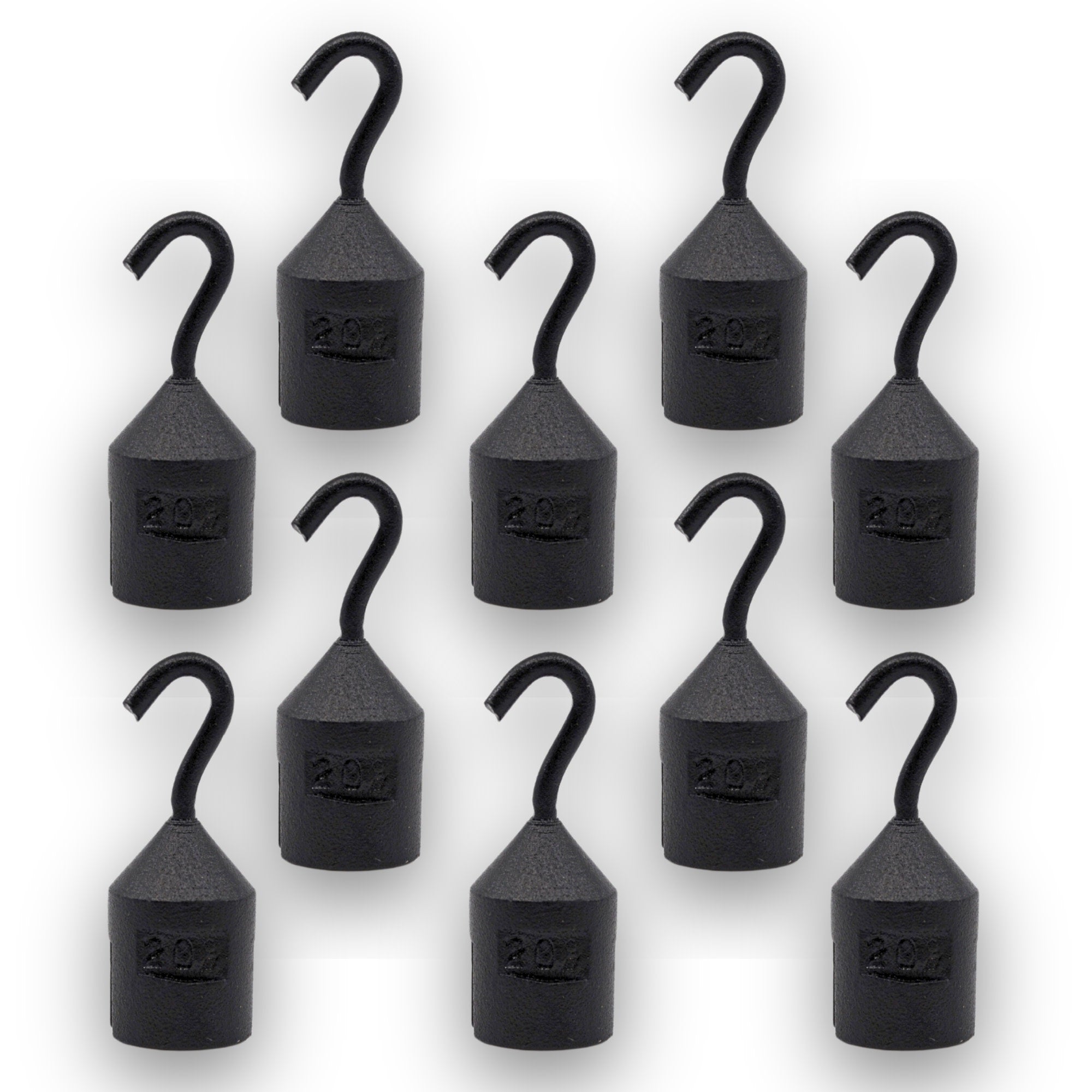 Iron Cylindrical Hooked Weight, 10-Pack