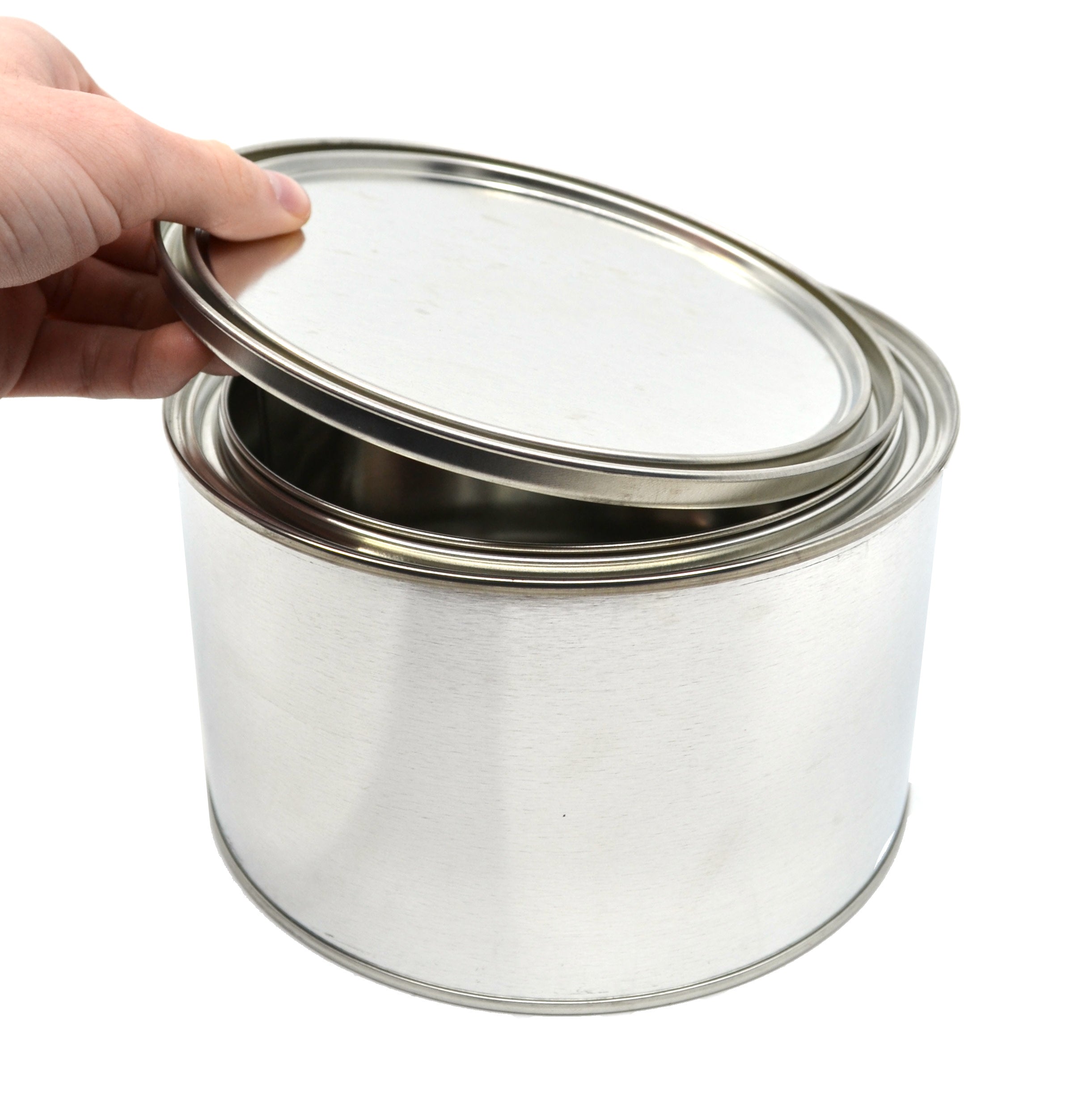 1/2 Gallon Metal Can with Lid, 6.5 x 4"