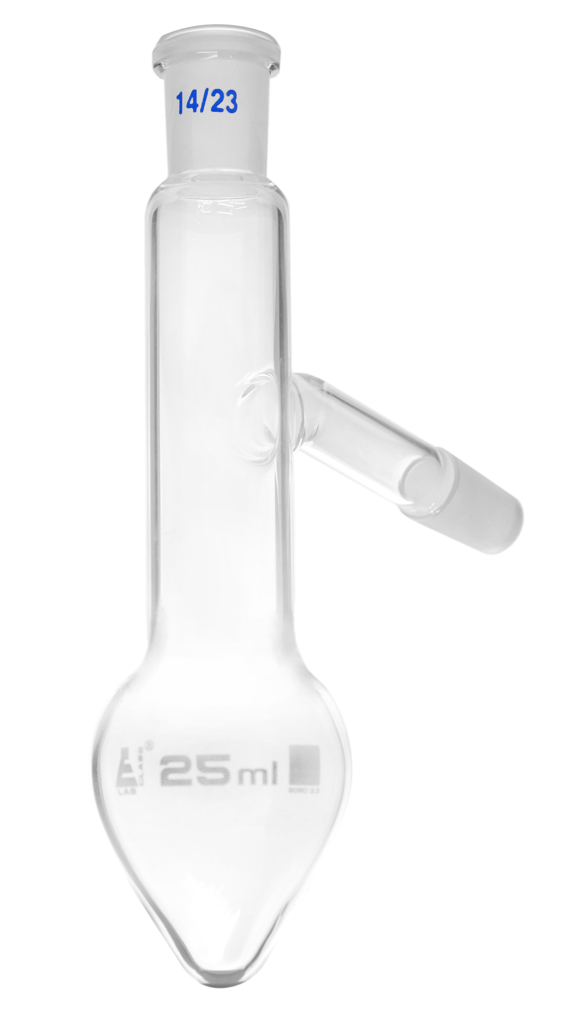 Pear Shape Borosilicate Glass Distillation Flask with Side Socket