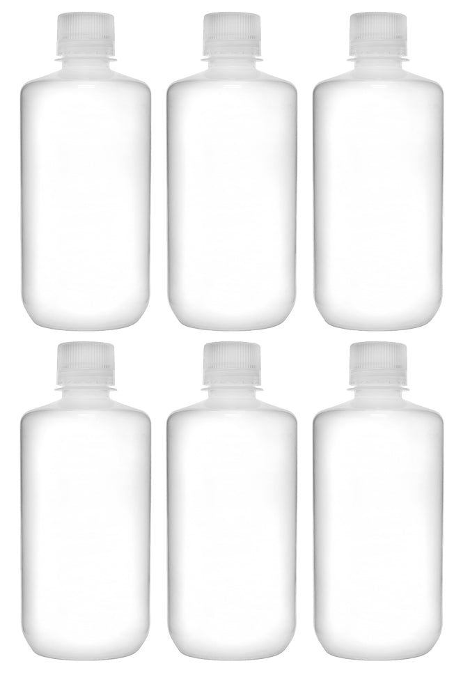 Translucent Narrow Mouth Polypropylene Reagent Bottle with Screw Cap, 6-Pack