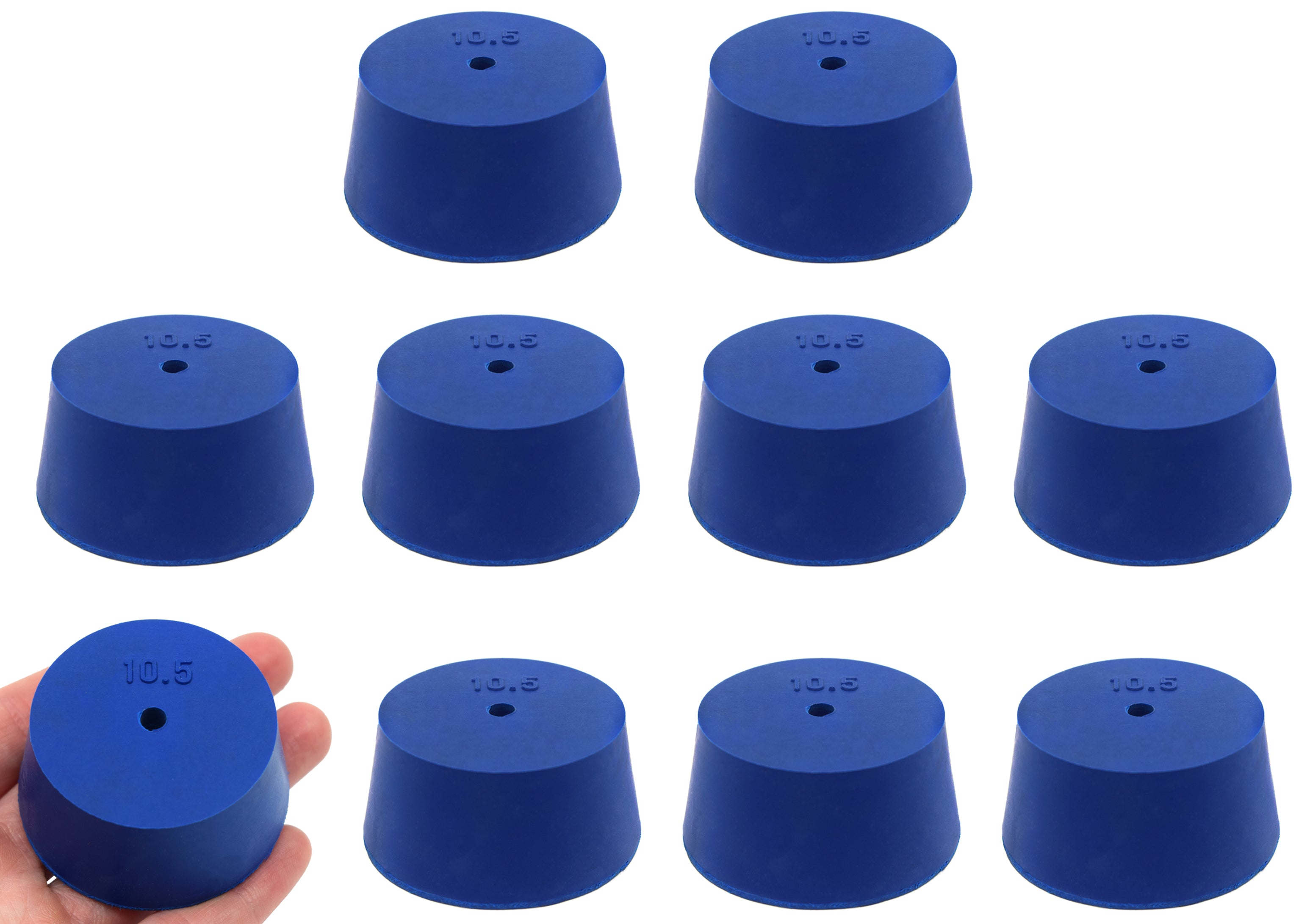Neoprene Stopper with 1 Hole, 10-Pack