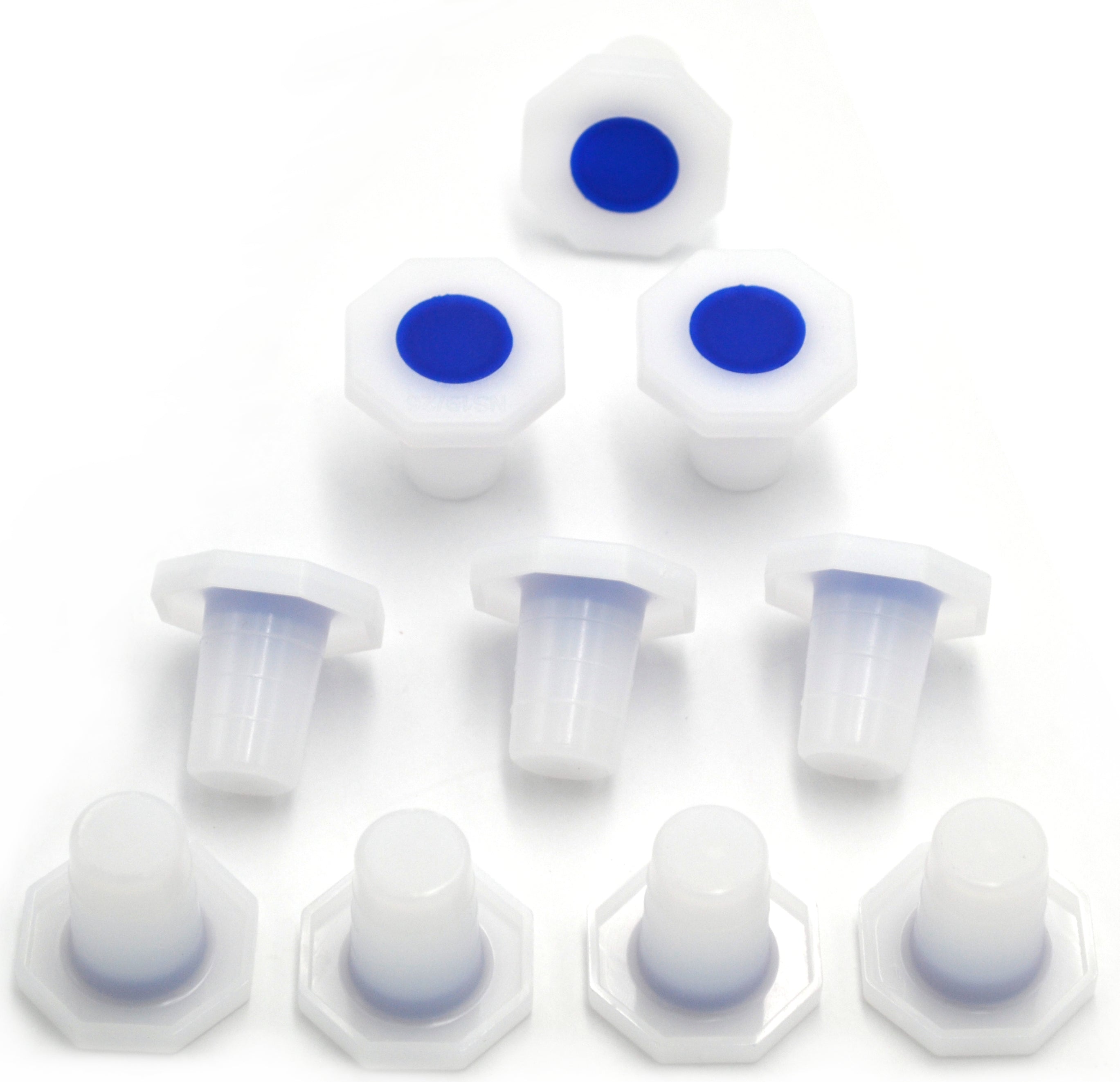 10-Pack Chemical-Resistant Polypropylene Stoppers, 19/26
