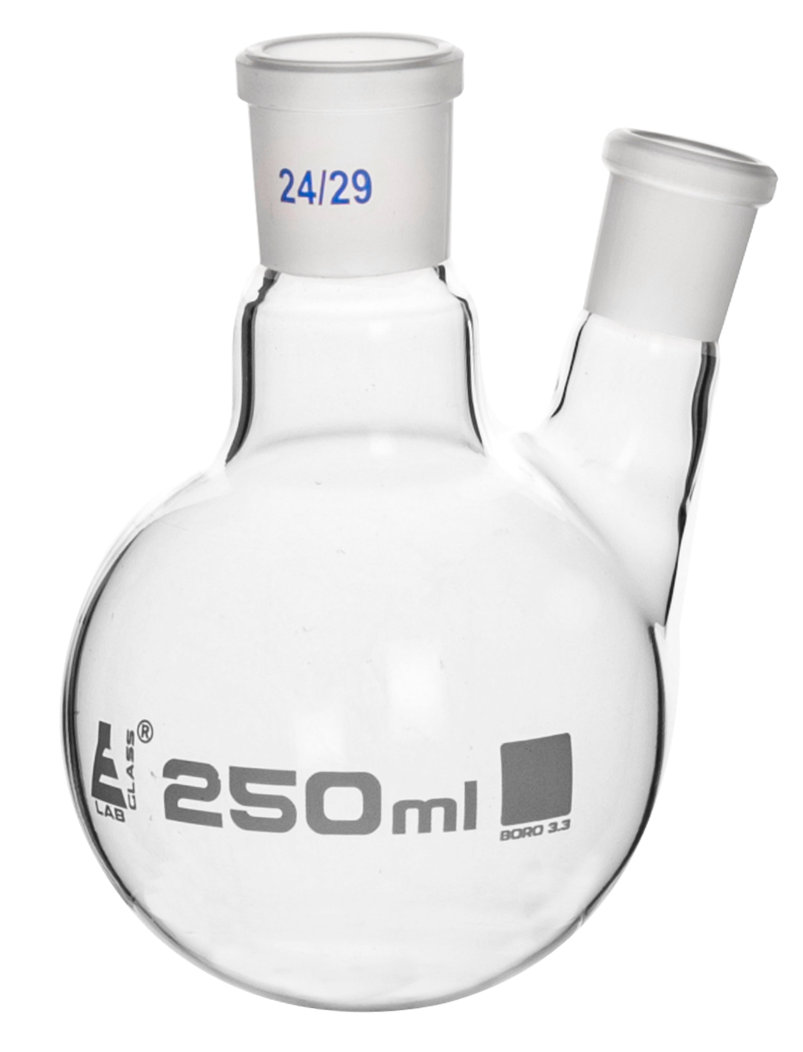 Round Bottom Oblique Neck Borosilicate Glass Distillation Flask