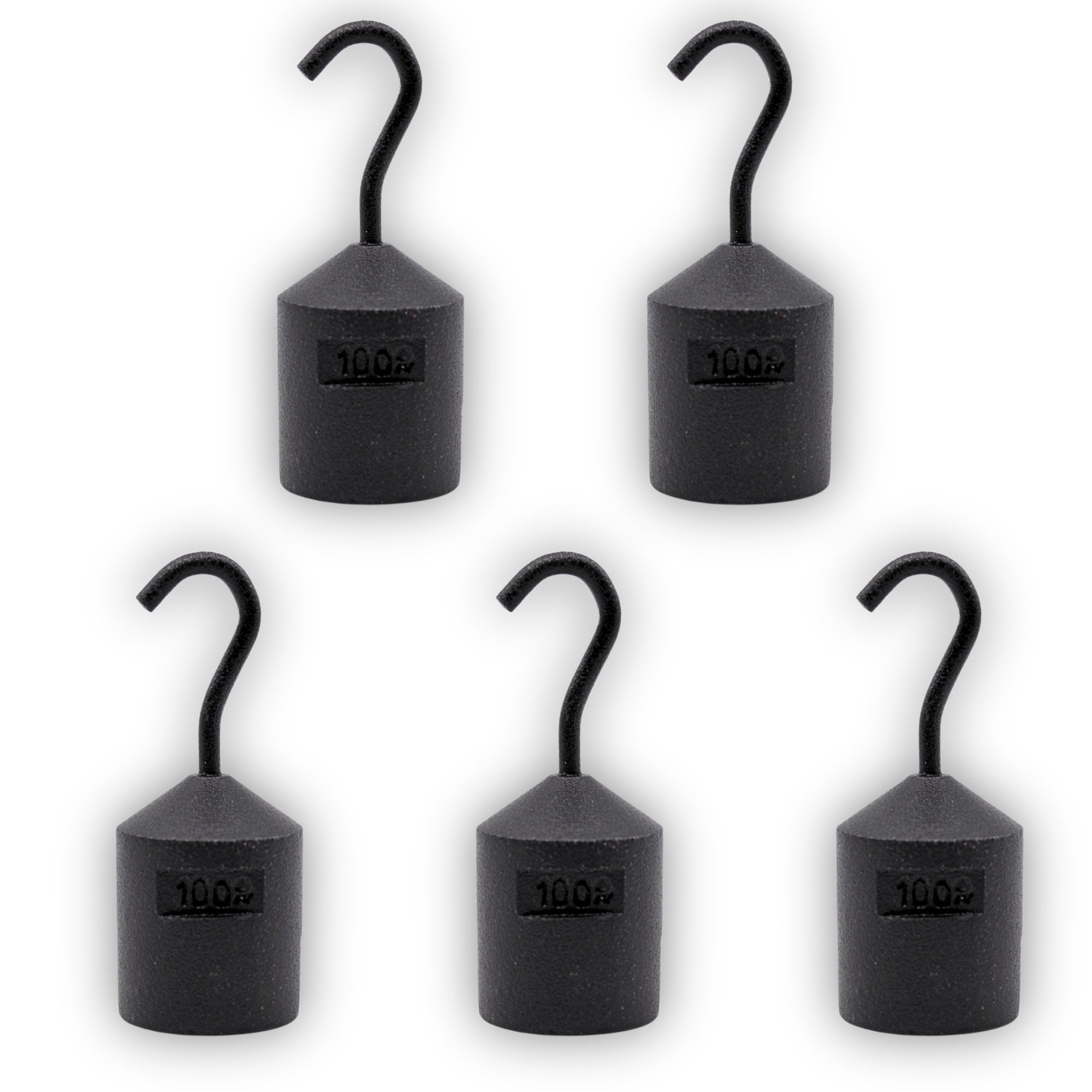Iron Cylindrical Hooked Weight, 5-Pack