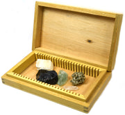 5-Piece Pirate's Booty Rock and Mineral Specimen Set in Wooden Chest