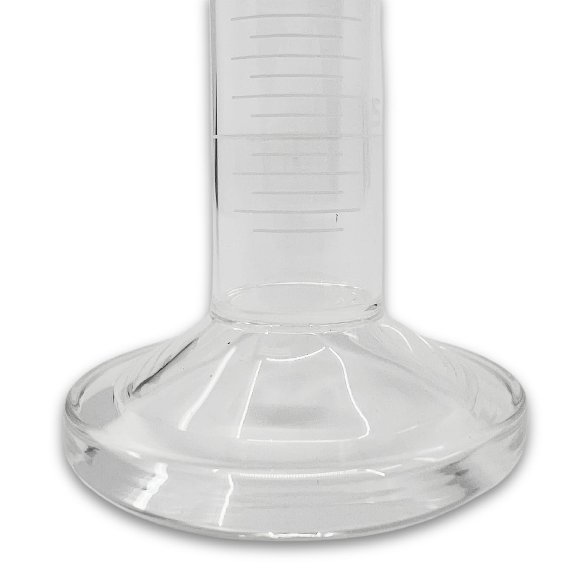 Class A Graduated Cylinder with Round Base and Spout, 25mL, White Graduations, ISO 4788, Borosilicate Glass