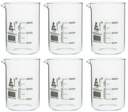 Low Form Borosilicate Glass Beaker with Spout, 400mL, 6-Pack