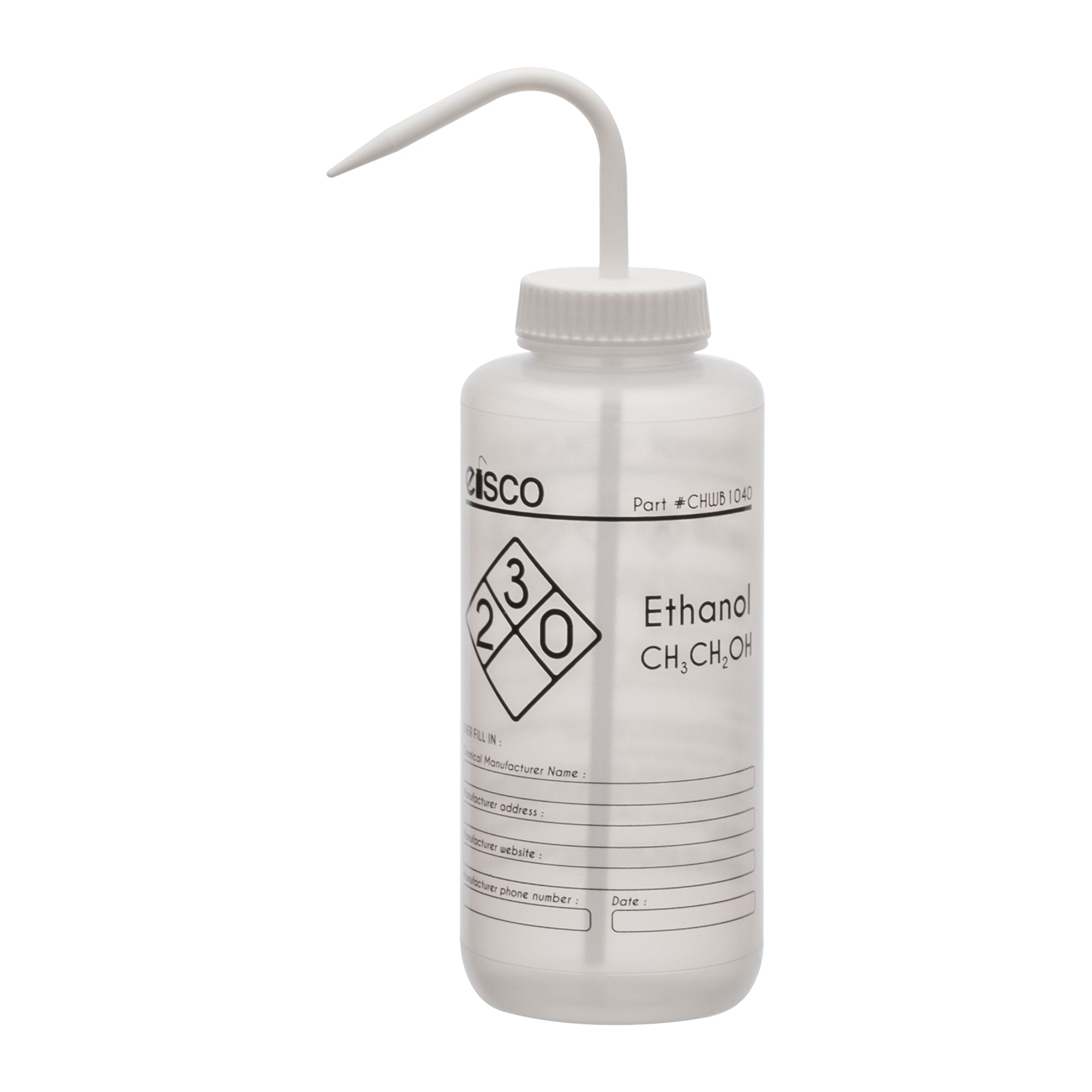 Ethanol Wash Bottle, LDPE, 1-Color Label, 1000mL