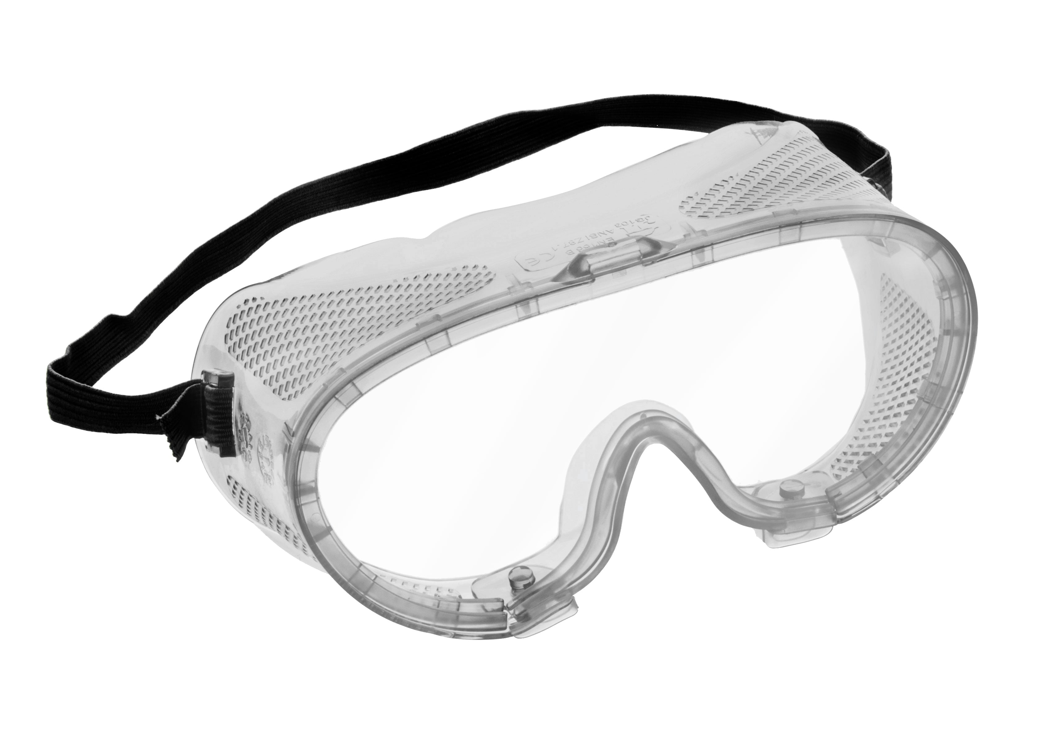 Clear Vented Safety Goggles with Universal Fit Strap