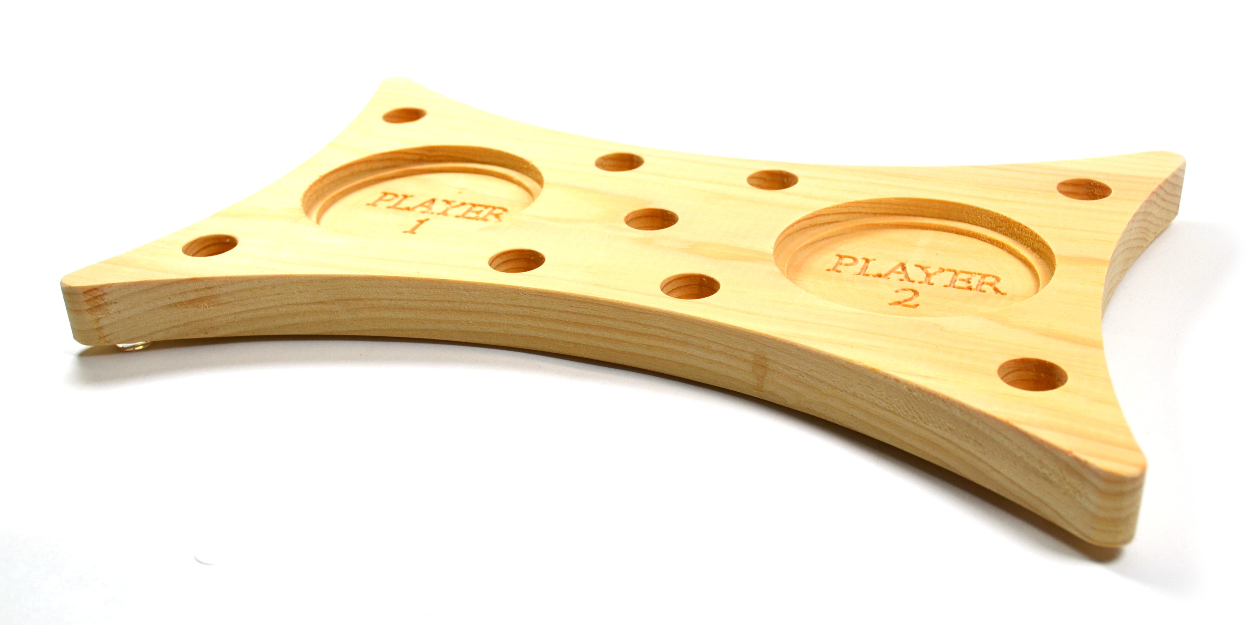Dual Glass Top Spinning Platform with Wooden Holder for 9 Tops
