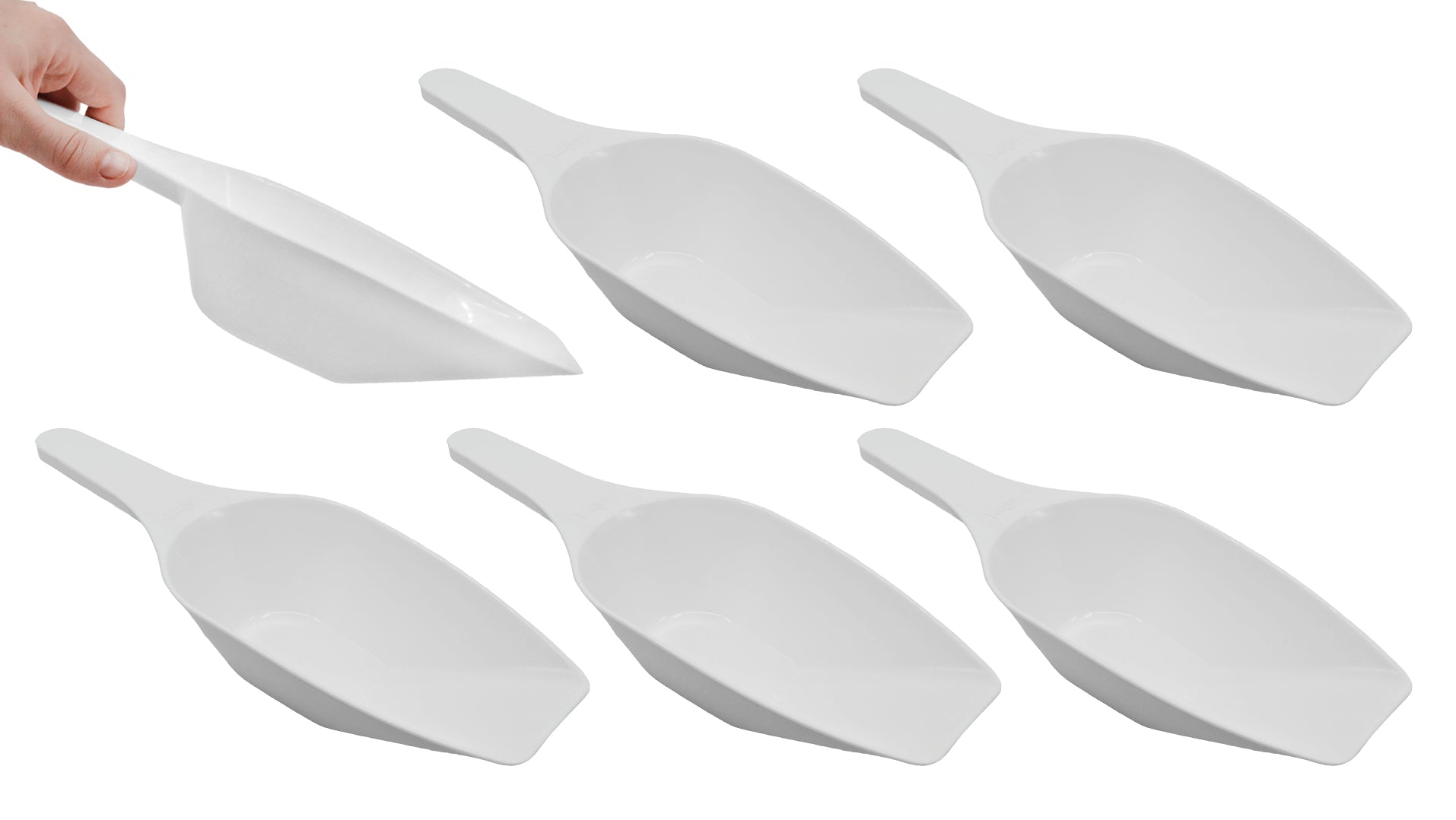 Autoclavable Polypropylene Scoop with Flat Bottom, 6-Pack