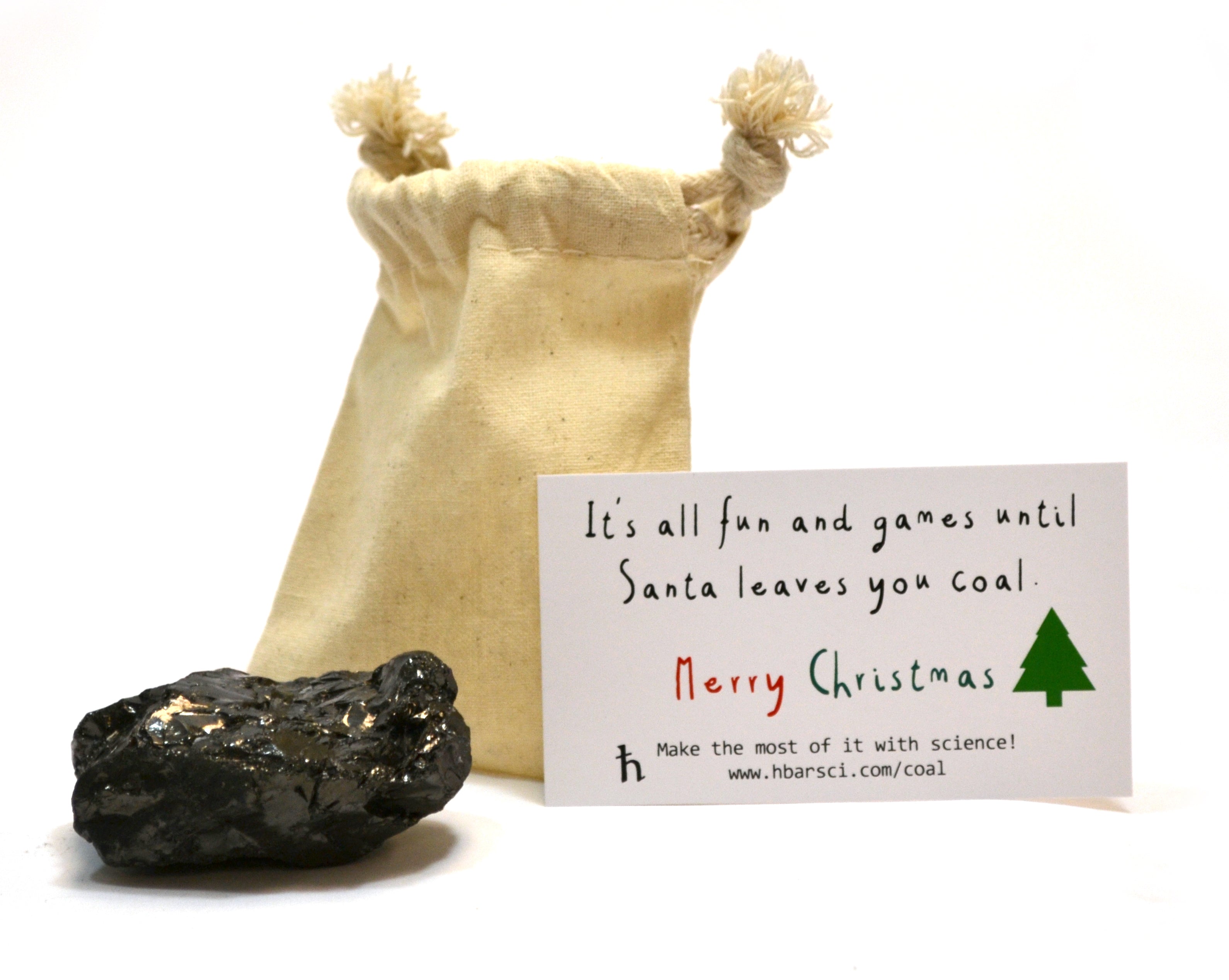 Real Coal Specimen with Cotton Bag, Large Lump