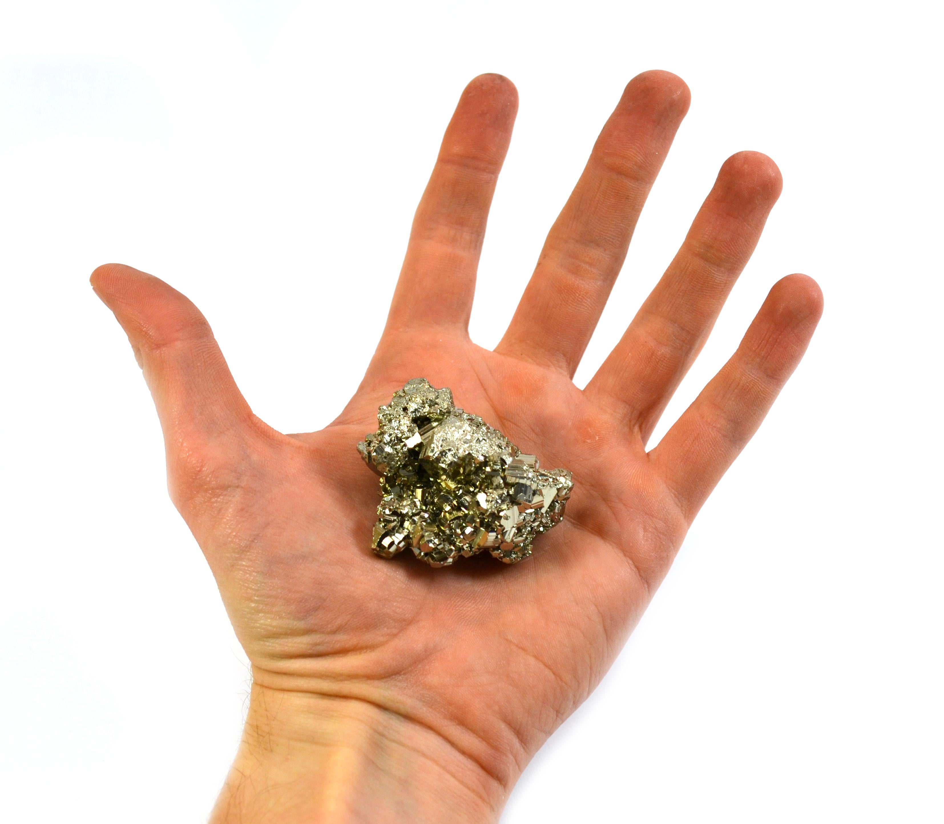 Crystalline Pyrite Specimen with 2-10mm Crystals, 1.5-2 inch