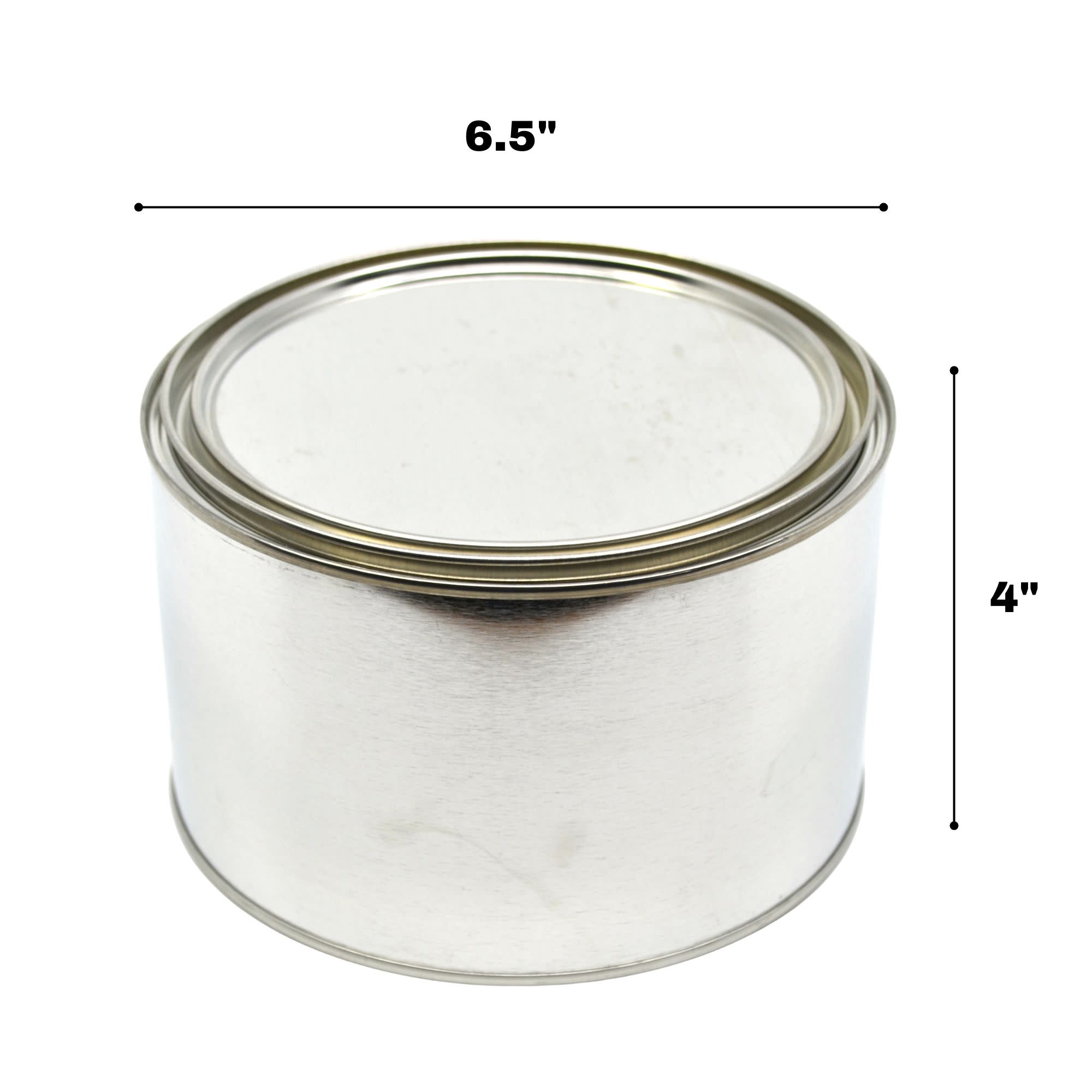 1/2 Gallon Metal Can with Lid, 6.5 x 4"