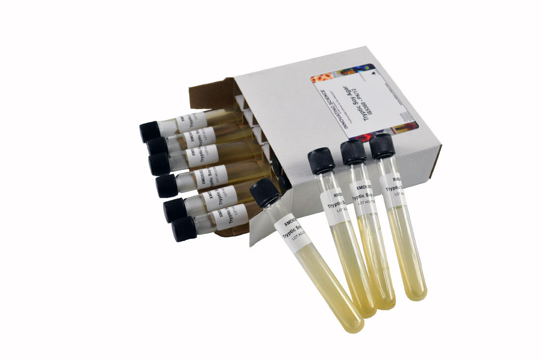 12-Pack Sterile Tryptic Soy Agar Slant Tubes
