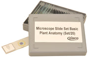 Plant Anatomy Microscope Slide Set with Storage Box, 20-Piece