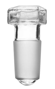 Hexagonal Hollow Stopper with Round End, 19/26, Borosilicate Glass