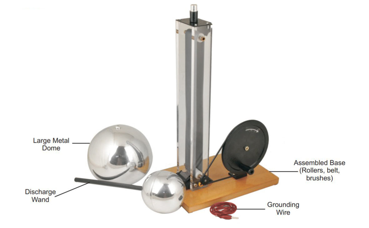 Hand-Crank Van de Graaff Generator, 100,000V